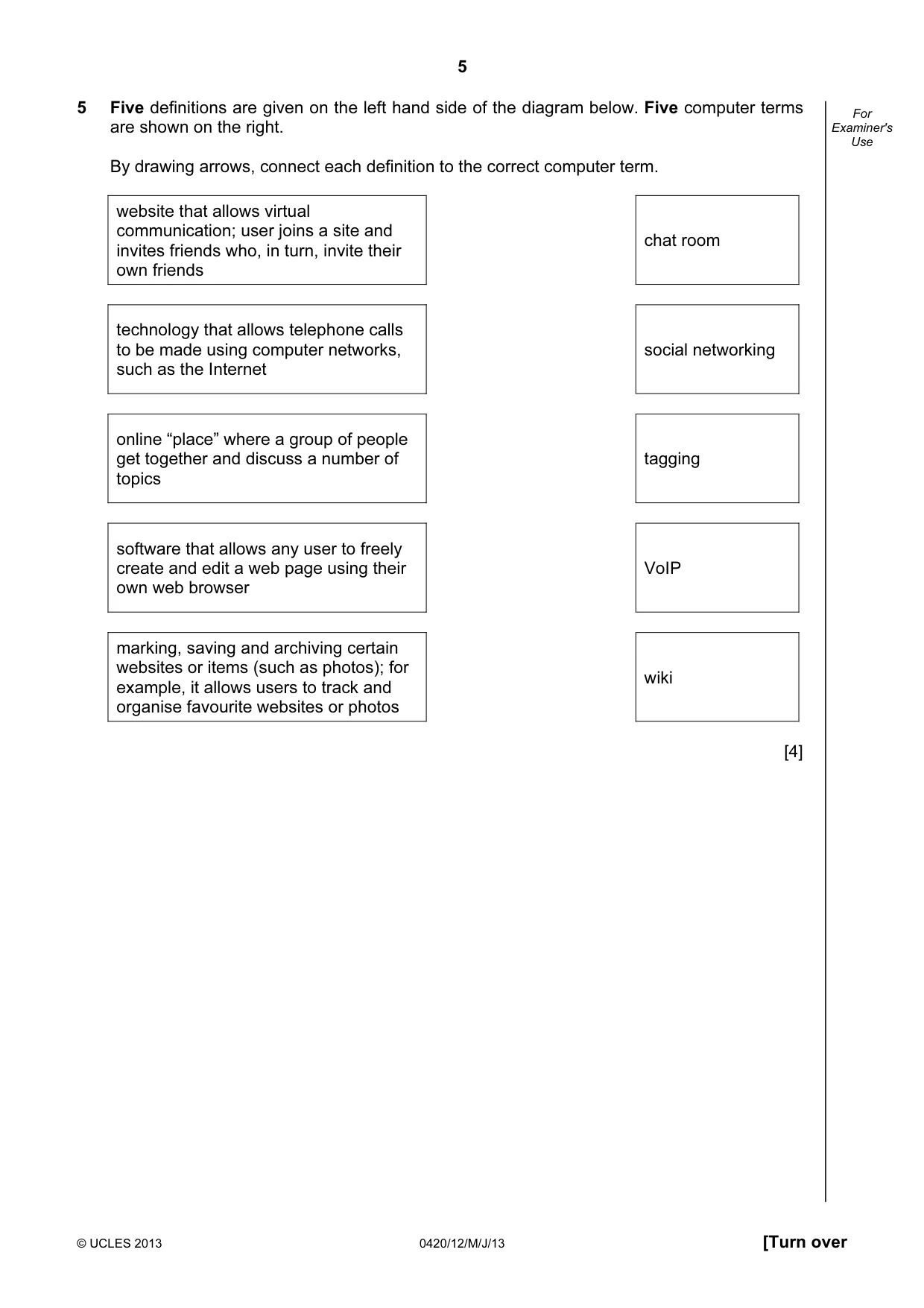 Cambridge IGCSE Computer Studies 0420 2013 May/June Paper 1 · Variant 2 question paper, page 5 of 20