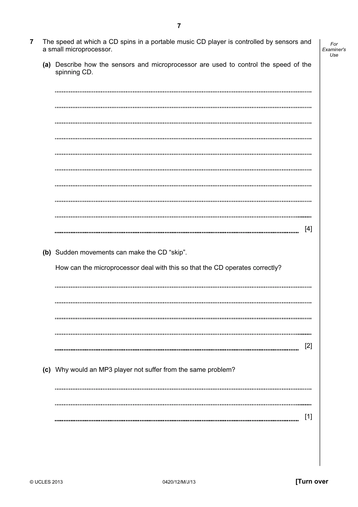 Cambridge IGCSE Computer Studies 0420 2013 May/June Paper 1 · Variant 2 question paper, page 7 of 20