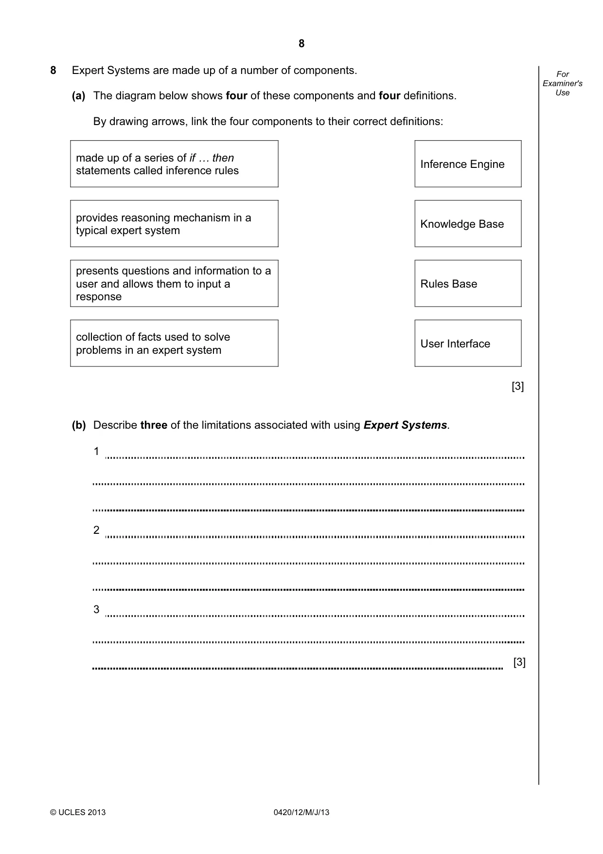 Cambridge IGCSE Computer Studies 0420 2013 May/June Paper 1 · Variant 2 question paper, page 8 of 20