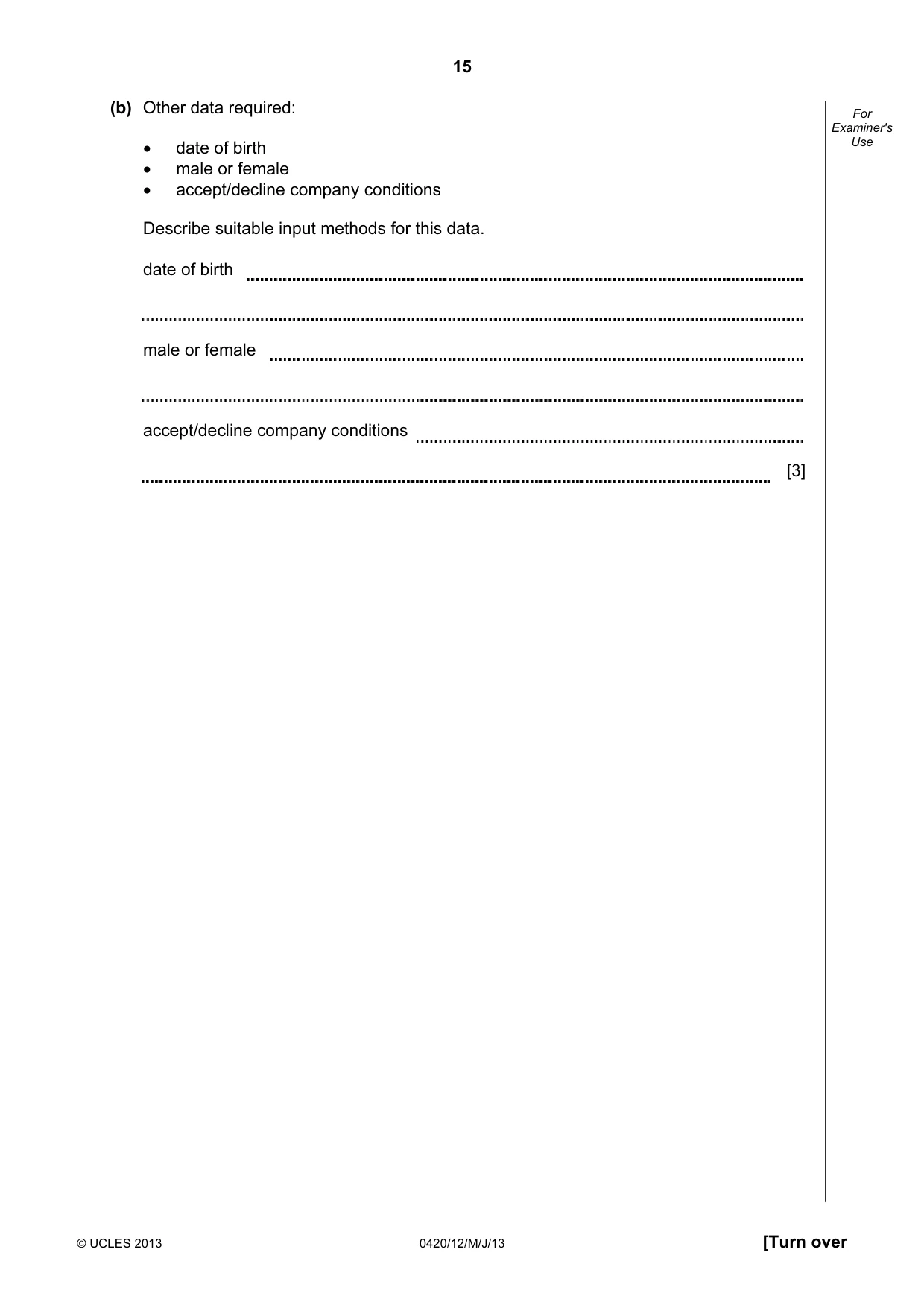 Cambridge IGCSE Computer Studies 0420 2013 May/June Paper 1 · Variant 2 question paper, page 15 of 20
