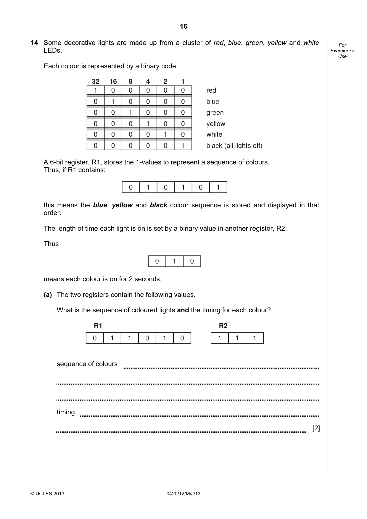 Cambridge IGCSE Computer Studies 0420 2013 May/June Paper 1 · Variant 2 question paper, page 16 of 20
