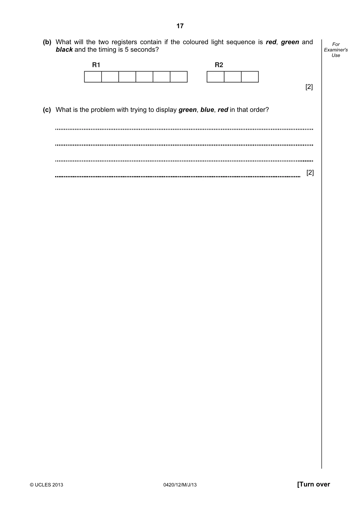 Cambridge IGCSE Computer Studies 0420 2013 May/June Paper 1 · Variant 2 question paper, page 17 of 20