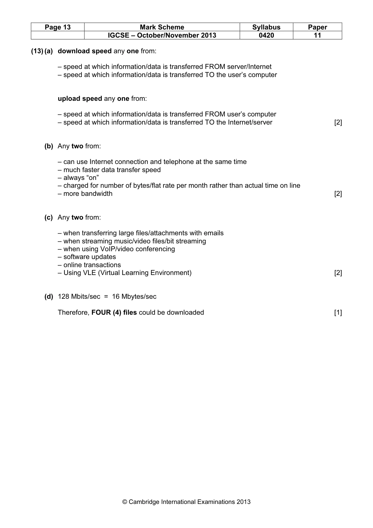 Mark scheme, page 13 of 16