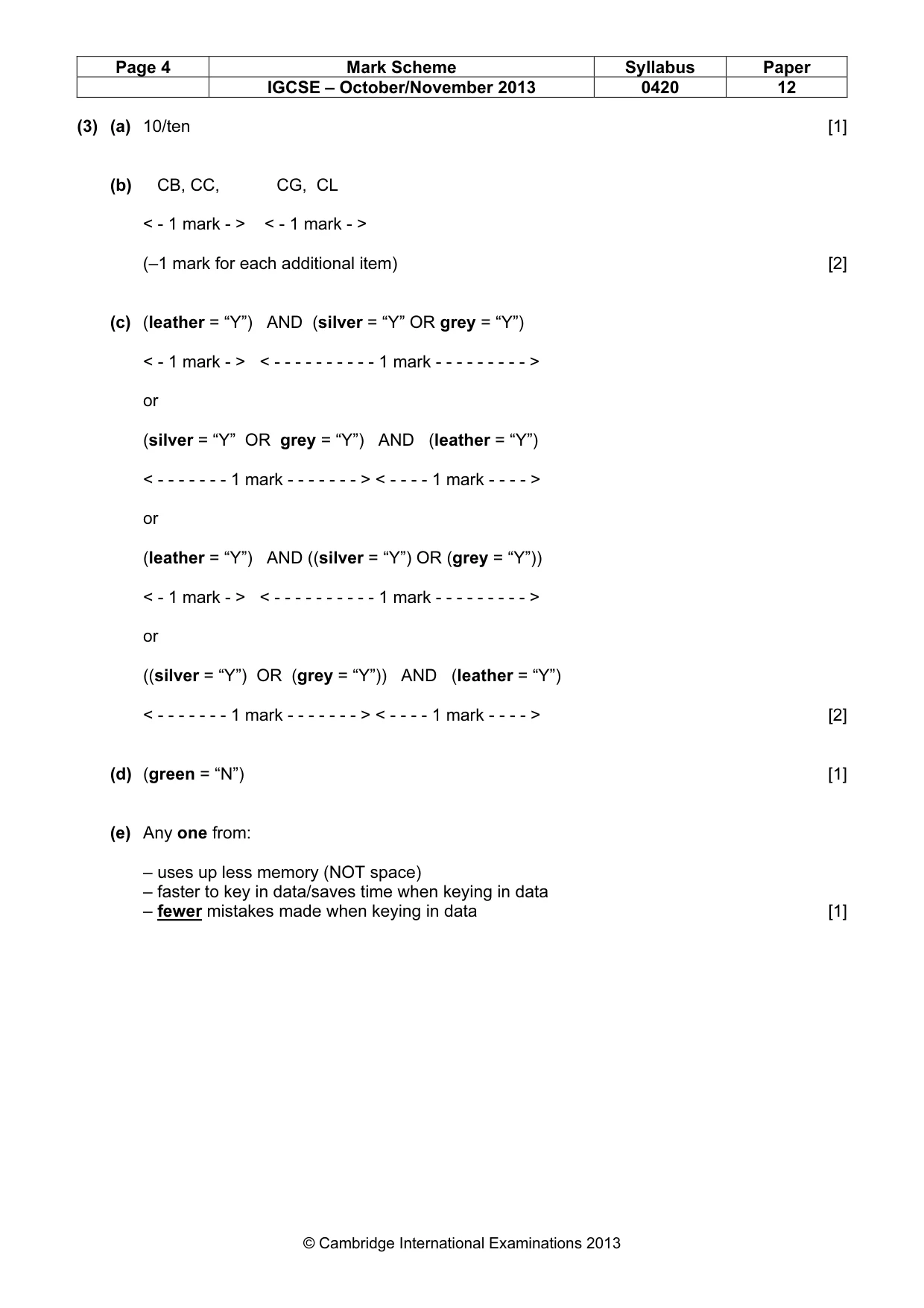 Mark scheme, page 4 of 16