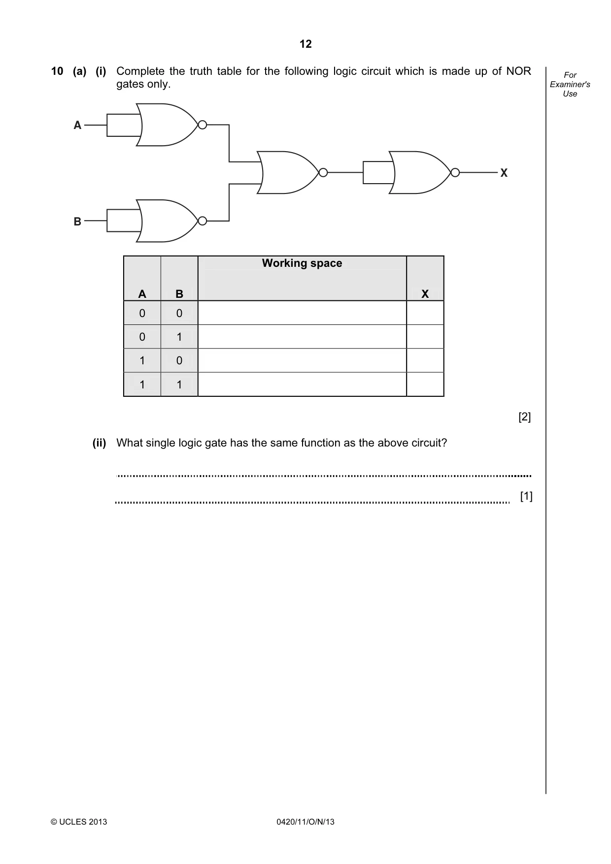 Cambridge IGCSE Computer Studies 0420 2013 Oct/Nov Paper 1 · Variant 1 question paper, page 12 of 20