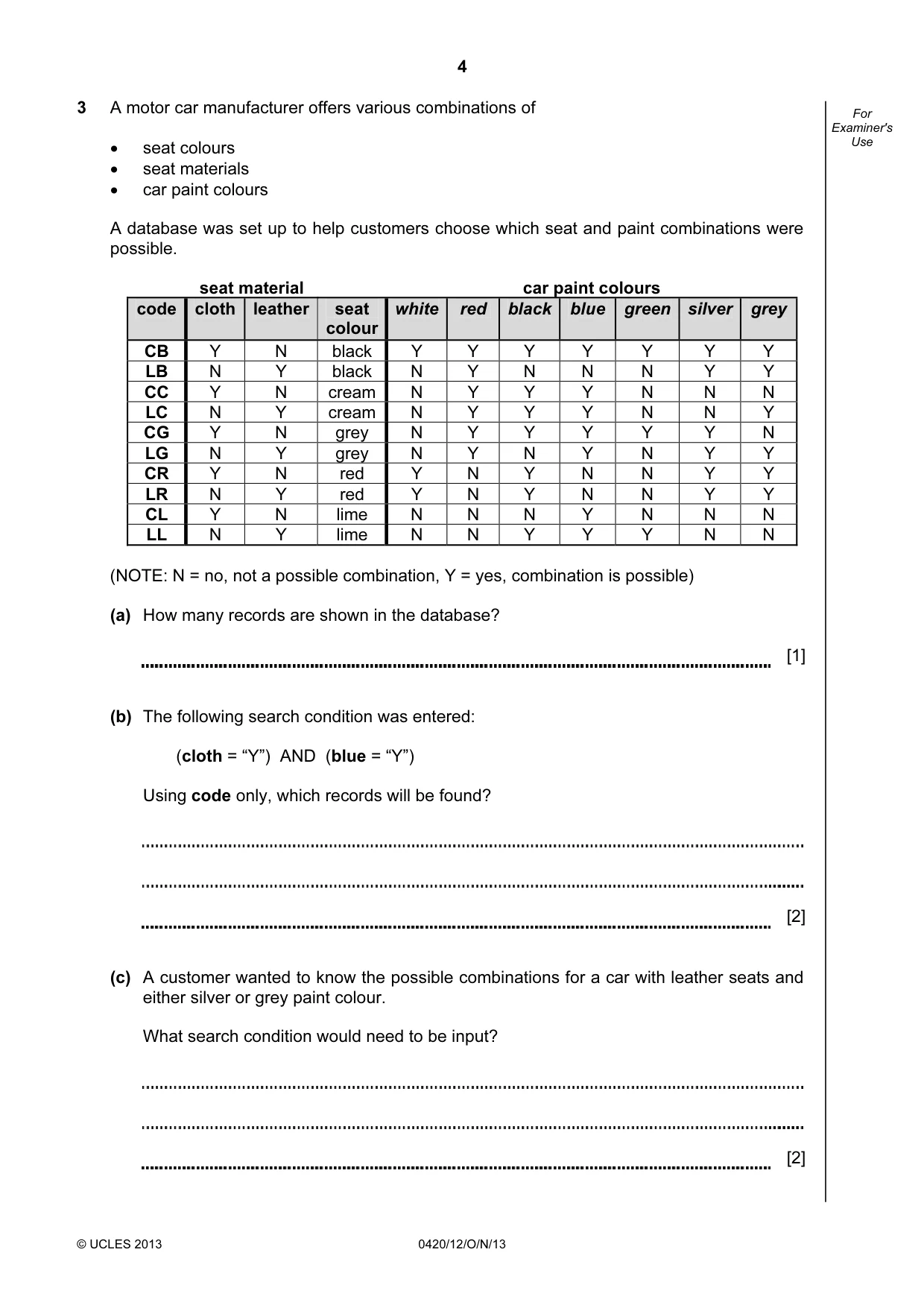 Cambridge IGCSE Computer Studies 0420 2013 Oct/Nov Paper 1 · Variant 2 question paper, page 4 of 20