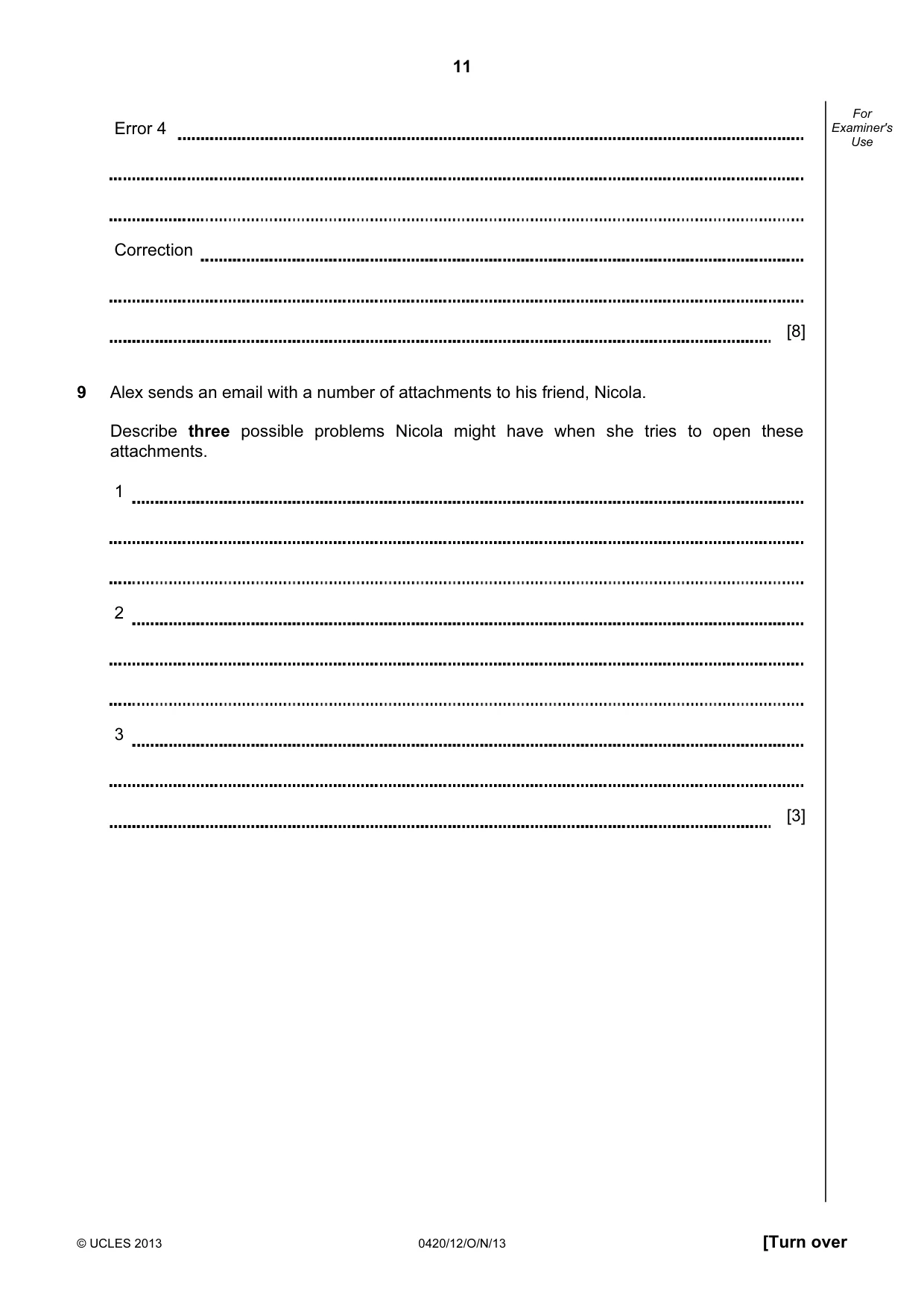 Cambridge IGCSE Computer Studies 0420 2013 Oct/Nov Paper 1 · Variant 2 question paper, page 11 of 20