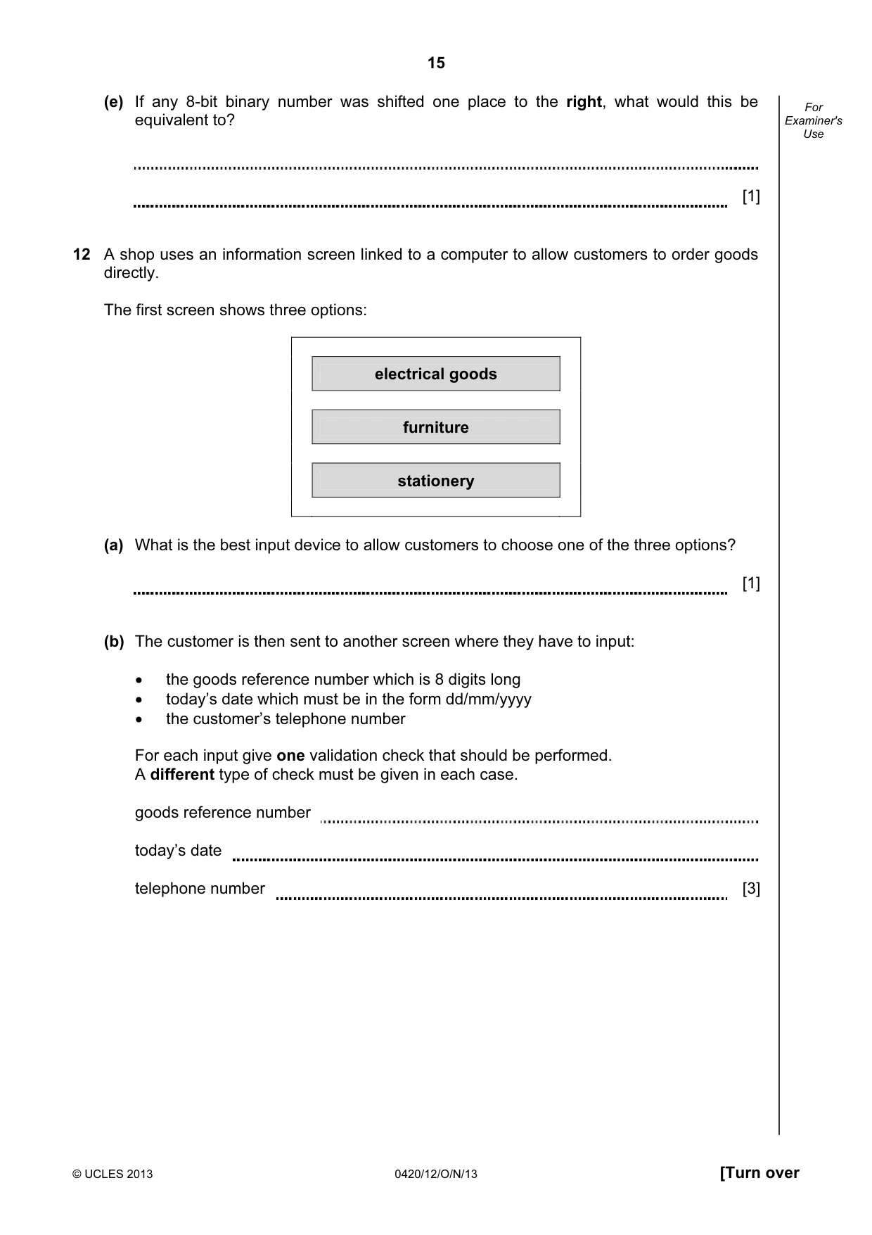 Cambridge IGCSE Computer Studies 0420 2013 Oct/Nov Paper 1 · Variant 2 question paper, page 15 of 20