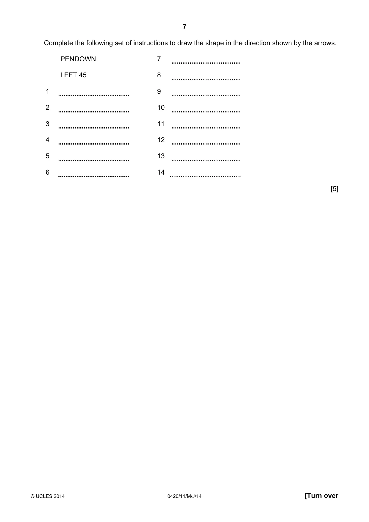 Cambridge IGCSE Computer Studies 0420 2014 May/June Paper 1 · Variant 1 question paper, page 7 of 20