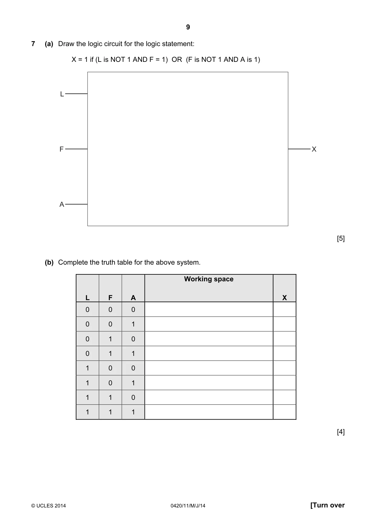 Cambridge IGCSE Computer Studies 0420 2014 May/June Paper 1 · Variant 1 question paper, page 9 of 20