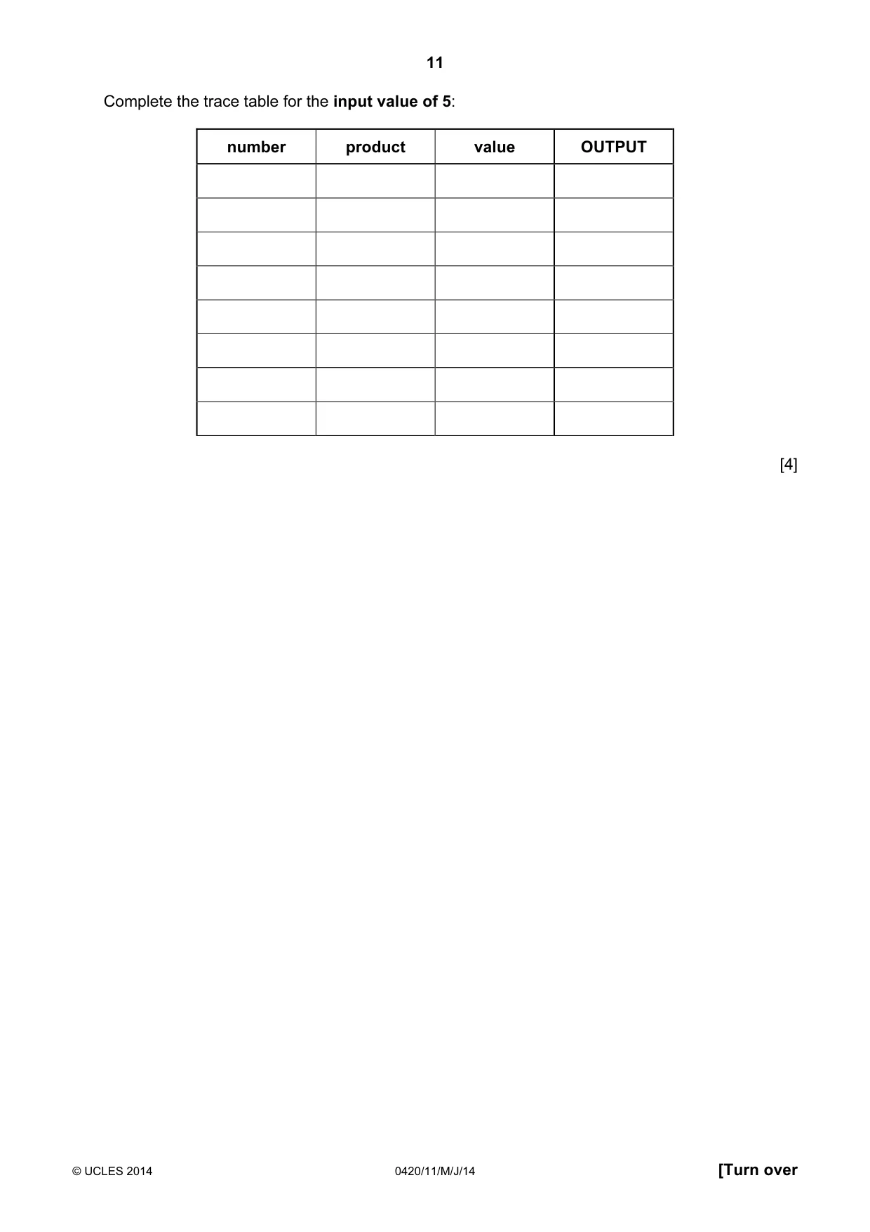 Cambridge IGCSE Computer Studies 0420 2014 May/June Paper 1 · Variant 1 question paper, page 11 of 20