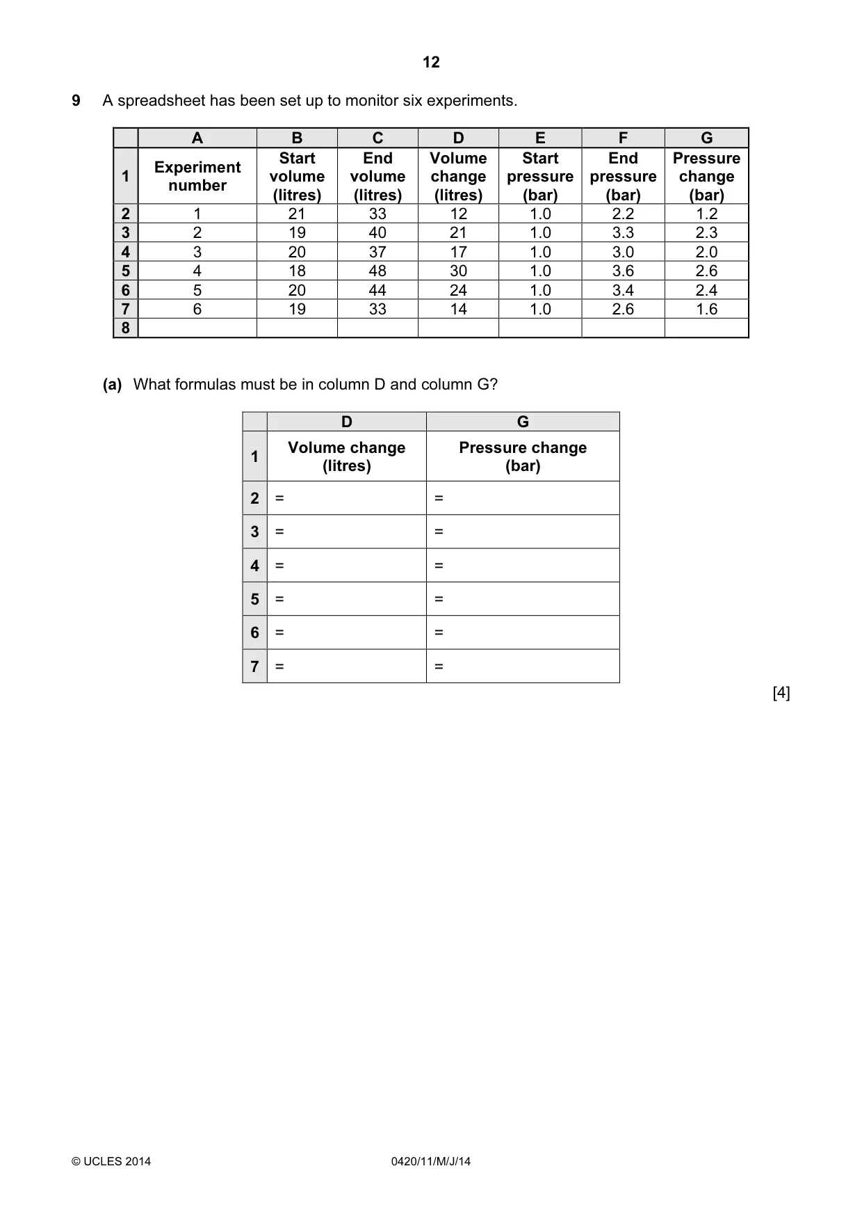 Cambridge IGCSE Computer Studies 0420 2014 May/June Paper 1 · Variant 1 question paper, page 12 of 20