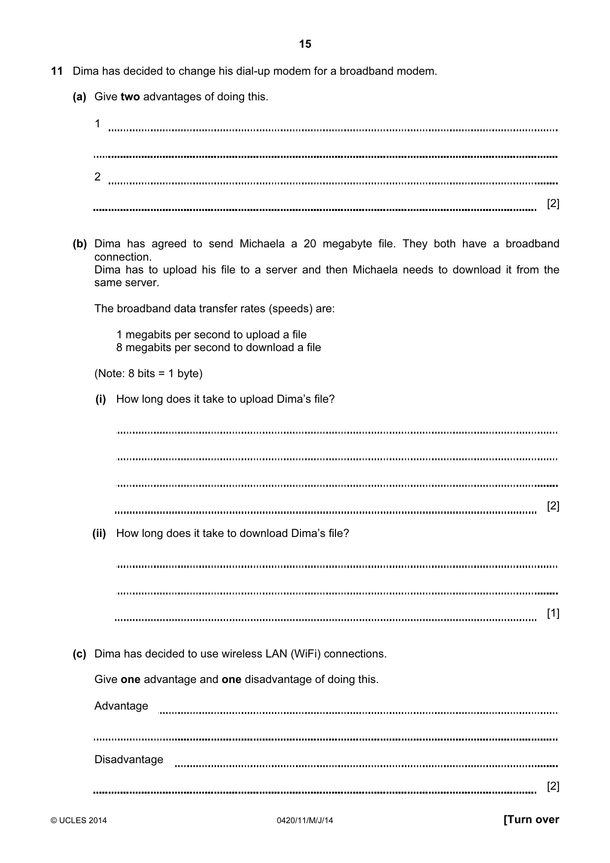 Cambridge IGCSE Computer Studies 0420 2014 May/June Paper 1 · Variant 1 question paper, page 15 of 20