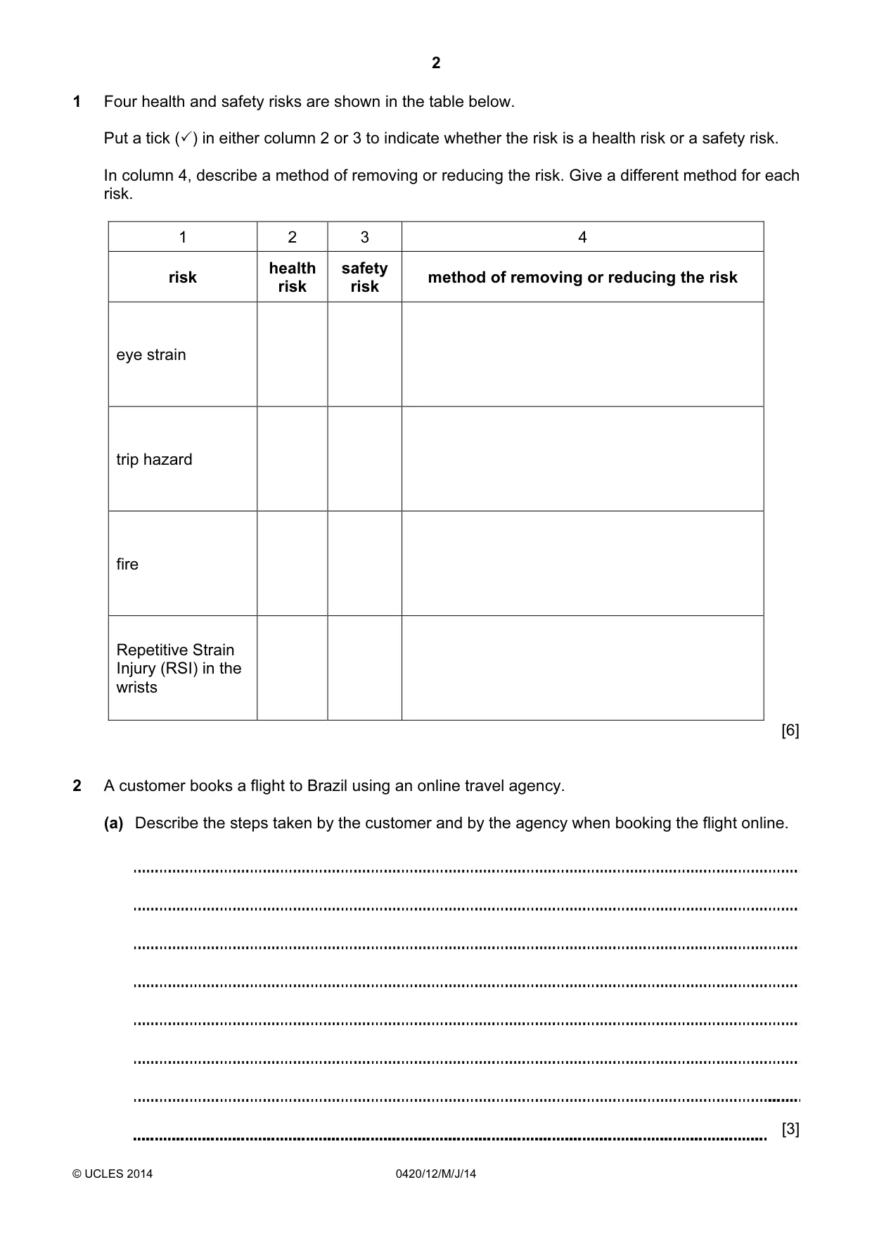 Cambridge IGCSE Computer Studies 0420 2014 May/June Paper 1 · Variant 2 question paper, page 2 of 24