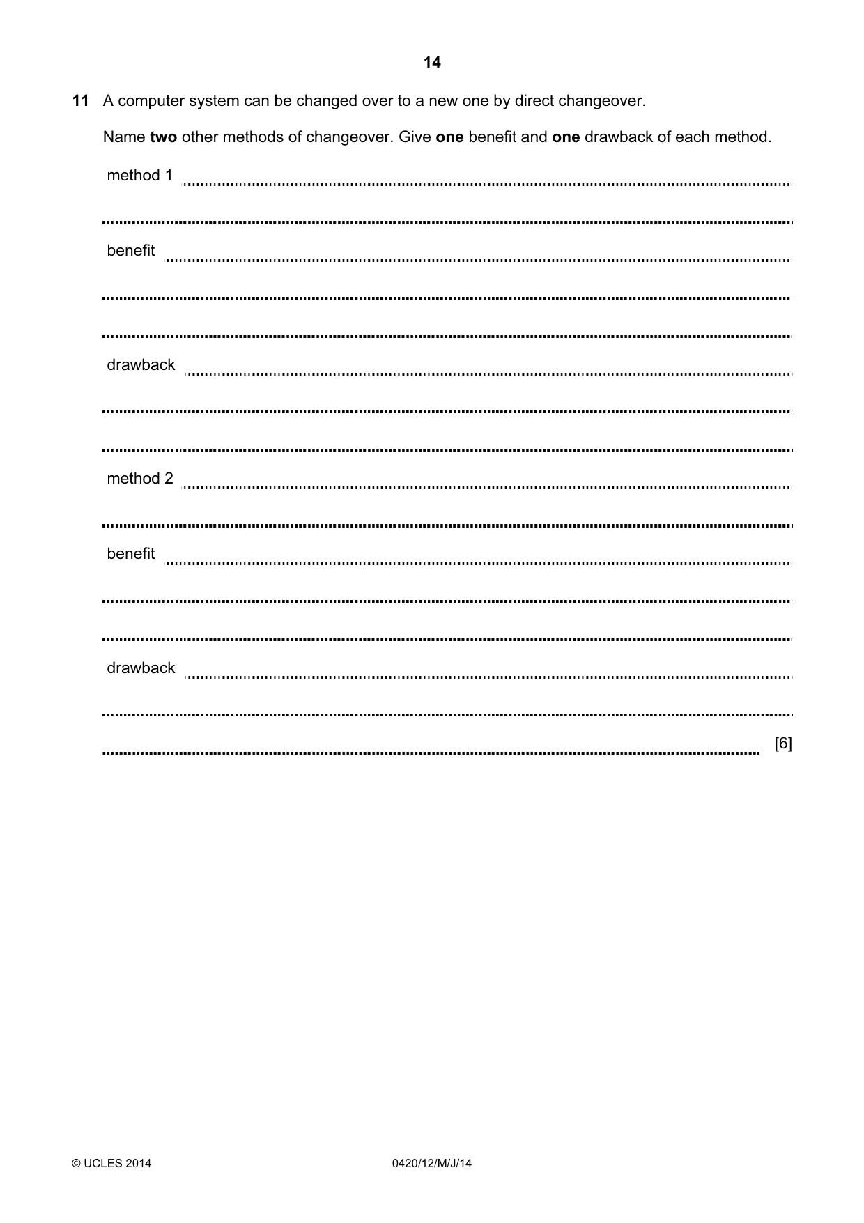 Cambridge IGCSE Computer Studies 0420 2014 May/June Paper 1 · Variant 2 question paper, page 14 of 24