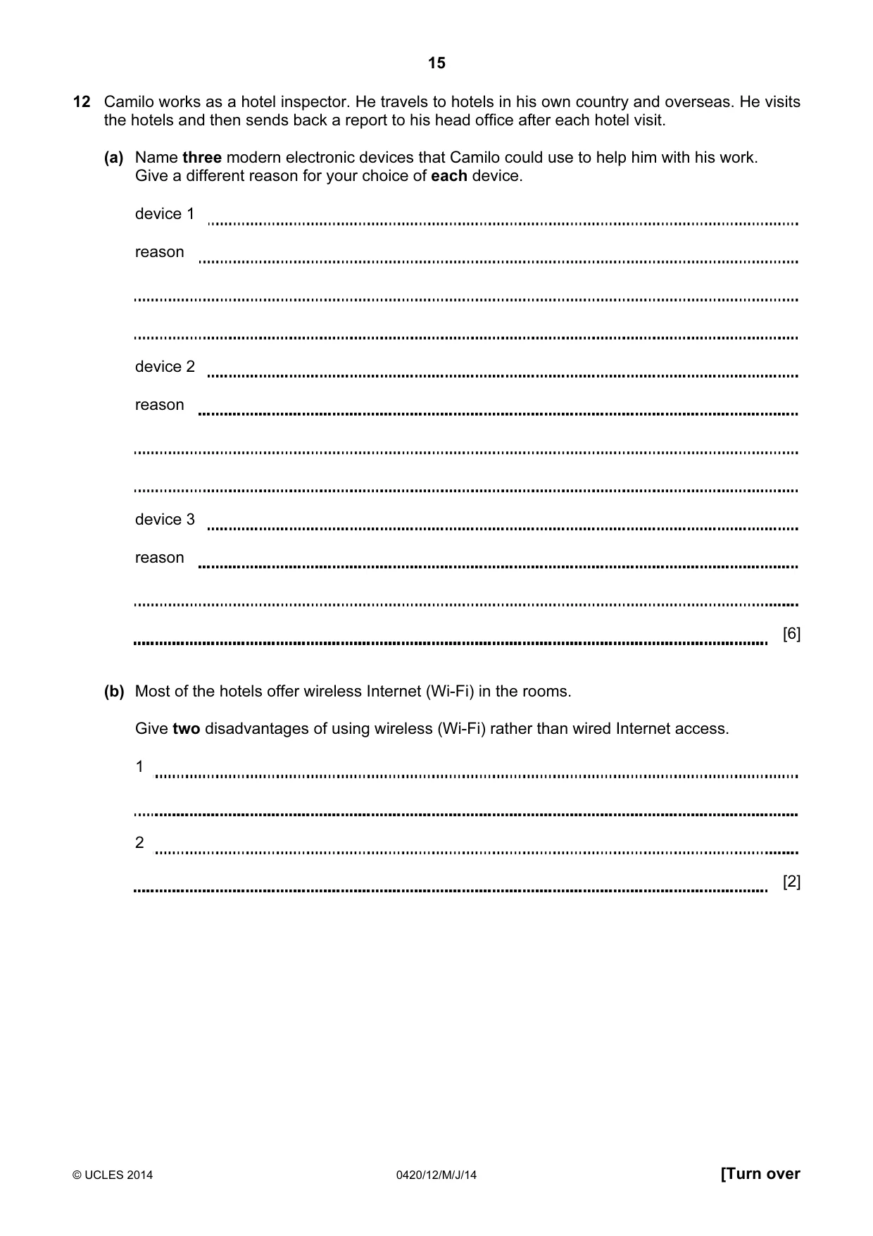 Cambridge IGCSE Computer Studies 0420 2014 May/June Paper 1 · Variant 2 question paper, page 15 of 24