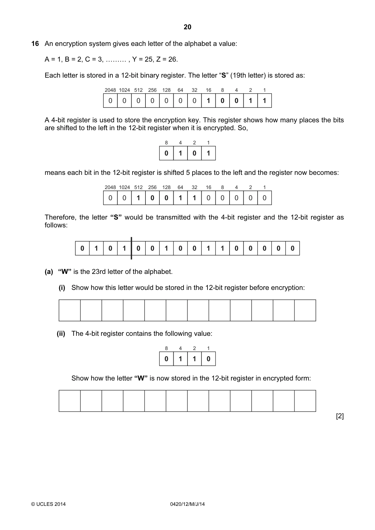 Cambridge IGCSE Computer Studies 0420 2014 May/June Paper 1 · Variant 2 question paper, page 20 of 24