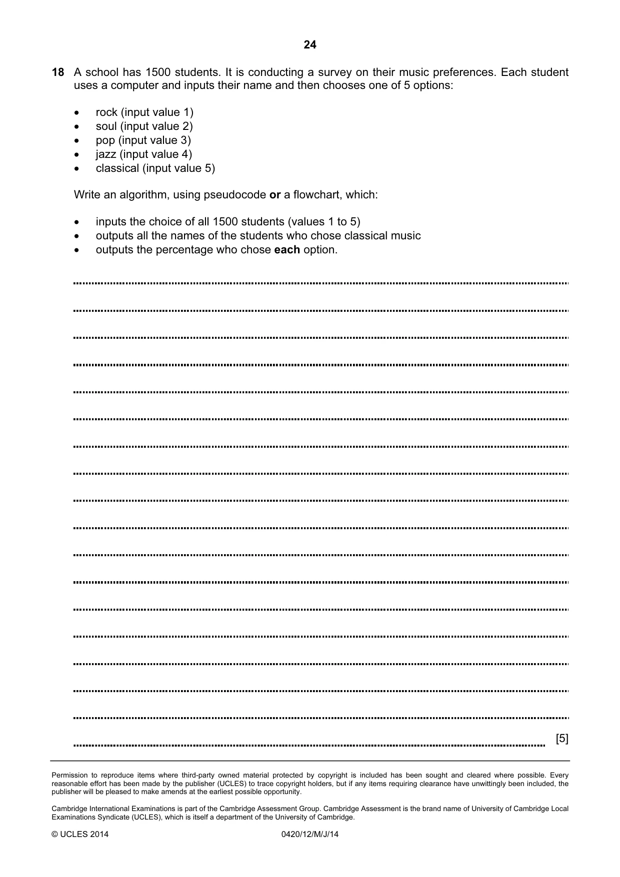 Cambridge IGCSE Computer Studies 0420 2014 May/June Paper 1 · Variant 2 question paper, page 24 of 24