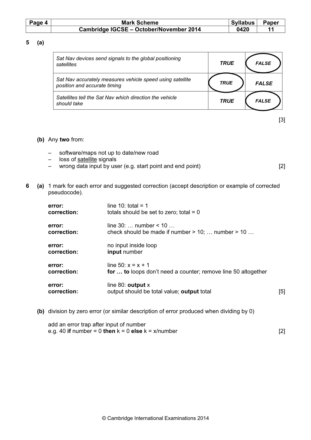 Mark scheme, page 4 of 12