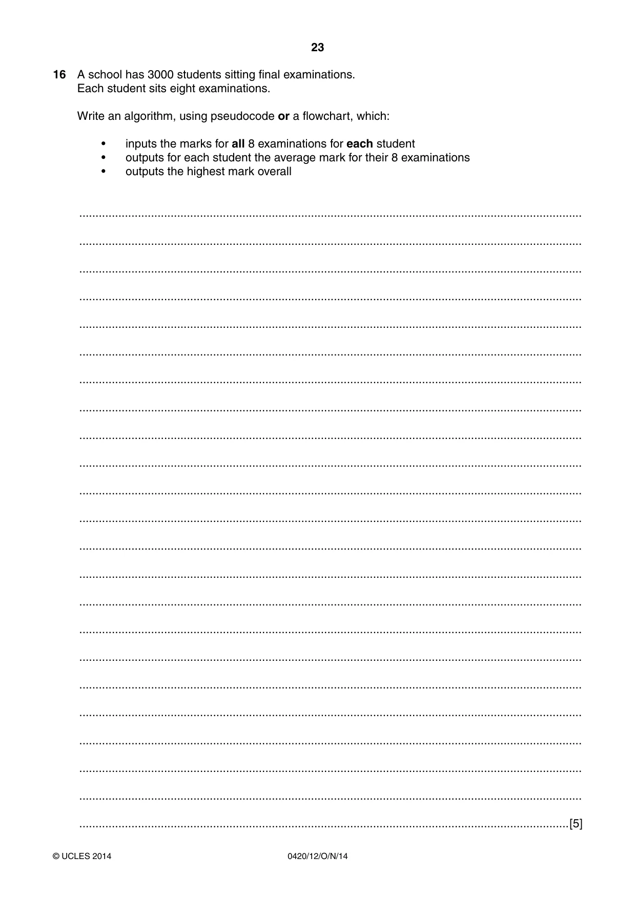 Cambridge IGCSE Computer Studies 0420 2014 Oct/Nov Paper 1 · Variant 2 question paper, page 23 of 24