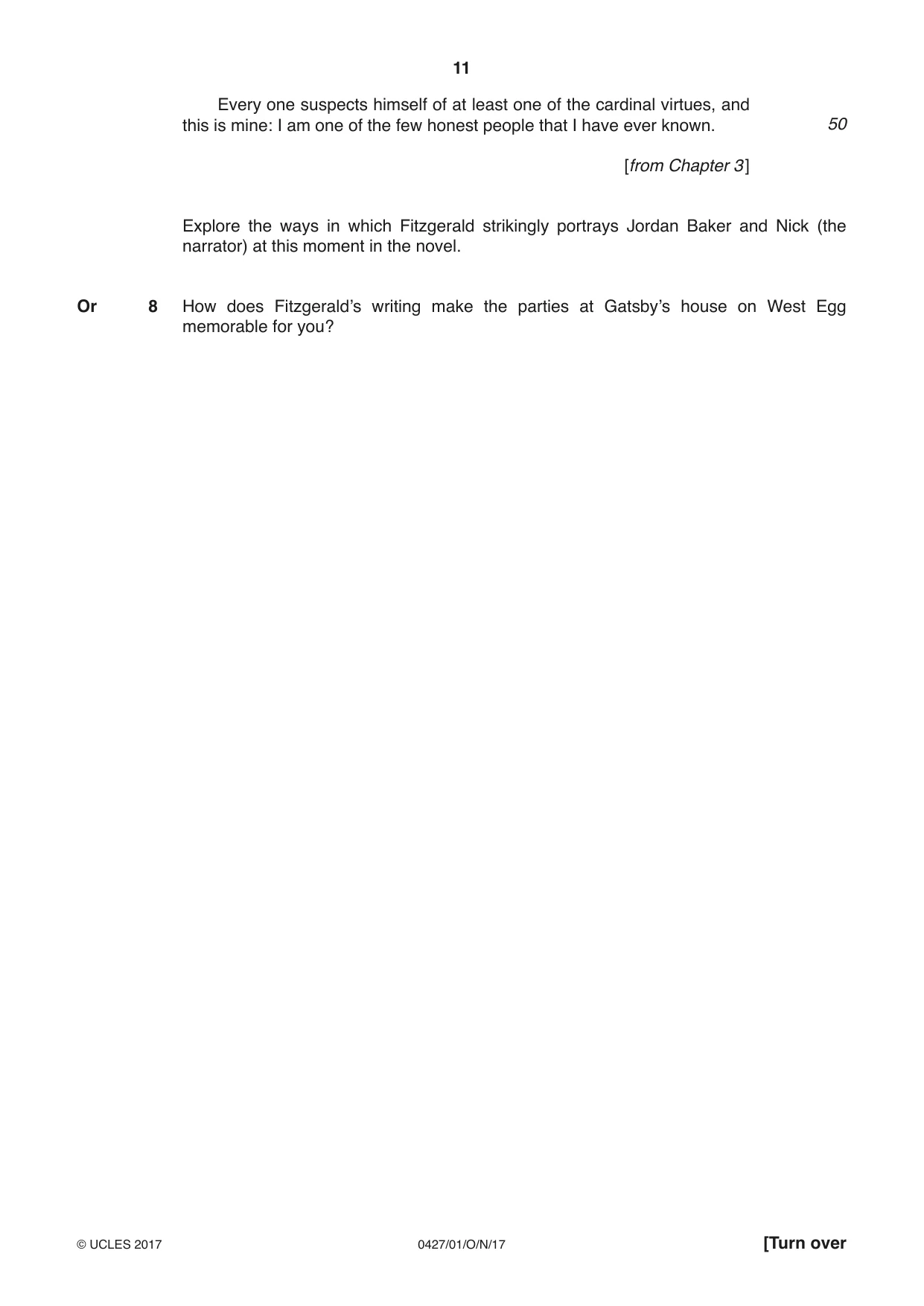 Cambridge IGCSE English - Literature (BES) 0427 2017 Oct/Nov Paper 1 · Variant 0 question paper, page 11 of 20