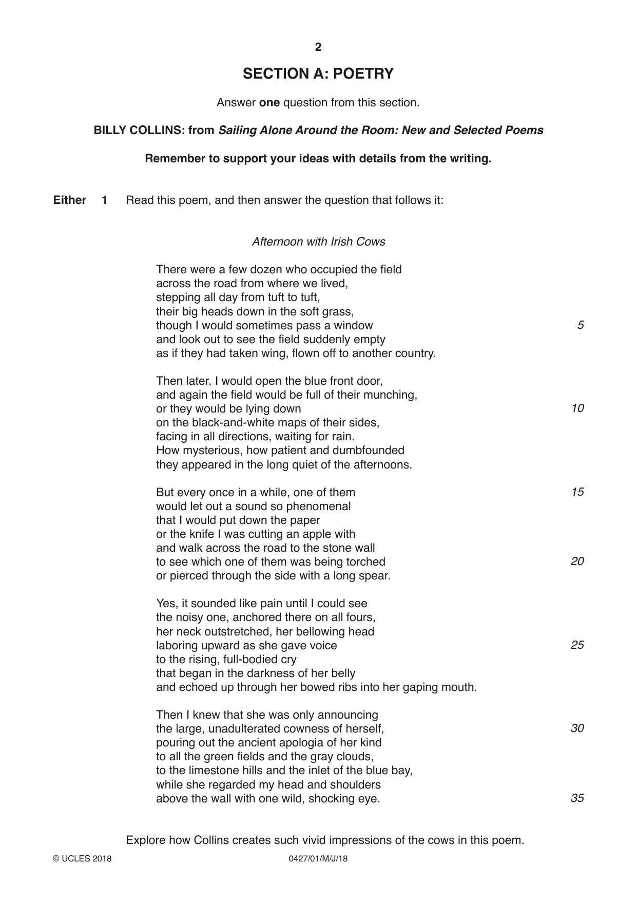 Cambridge IGCSE English - Literature (BES) 0427 2018 May/June Paper 1 · Variant 0 question paper, page 2 of 16