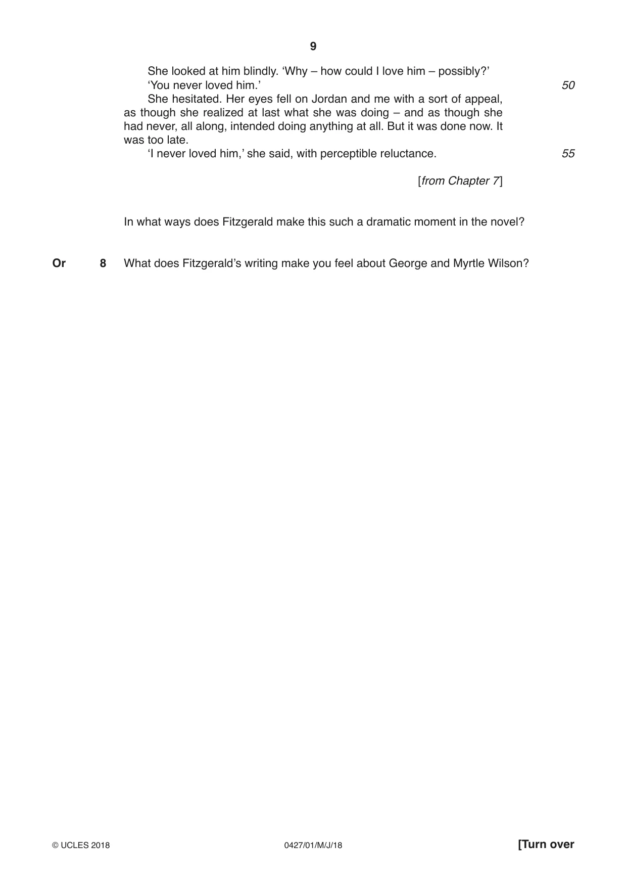 Cambridge IGCSE English - Literature (BES) 0427 2018 May/June Paper 1 · Variant 0 question paper, page 9 of 16