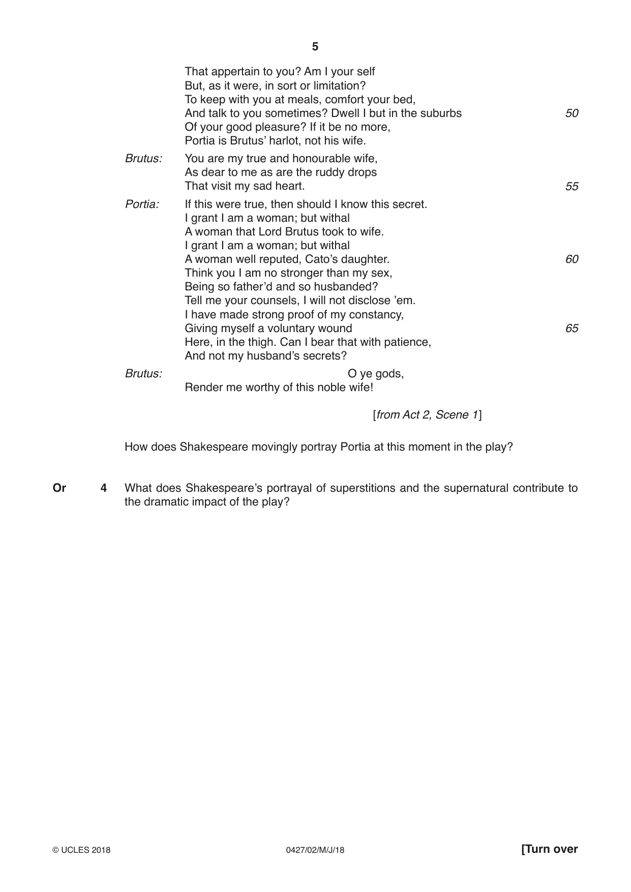 Cambridge IGCSE English - Literature (BES) 0427 2018 May/June Paper 2 · Variant 0 question paper, page 5 of 8
