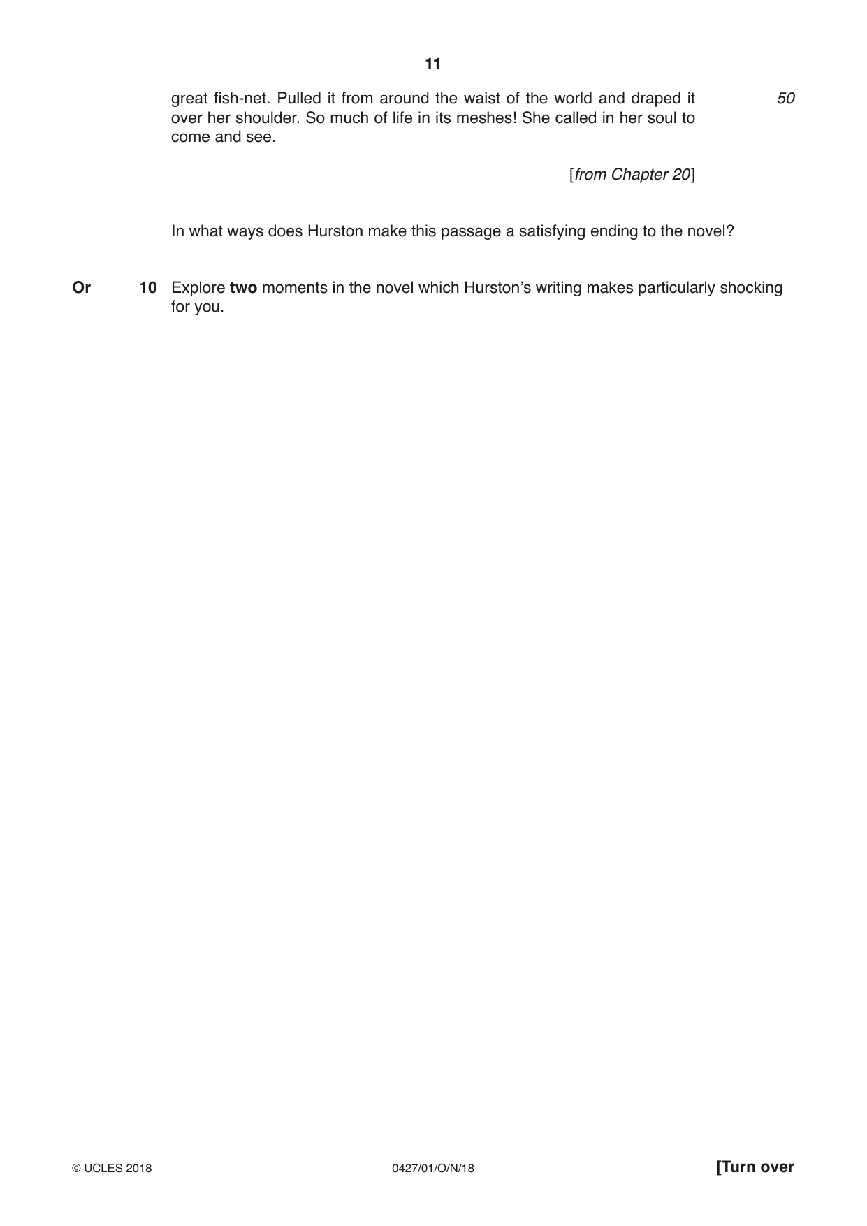Cambridge IGCSE English - Literature (BES) 0427 2018 Oct/Nov Paper 1 · Variant 0 question paper, page 11 of 16