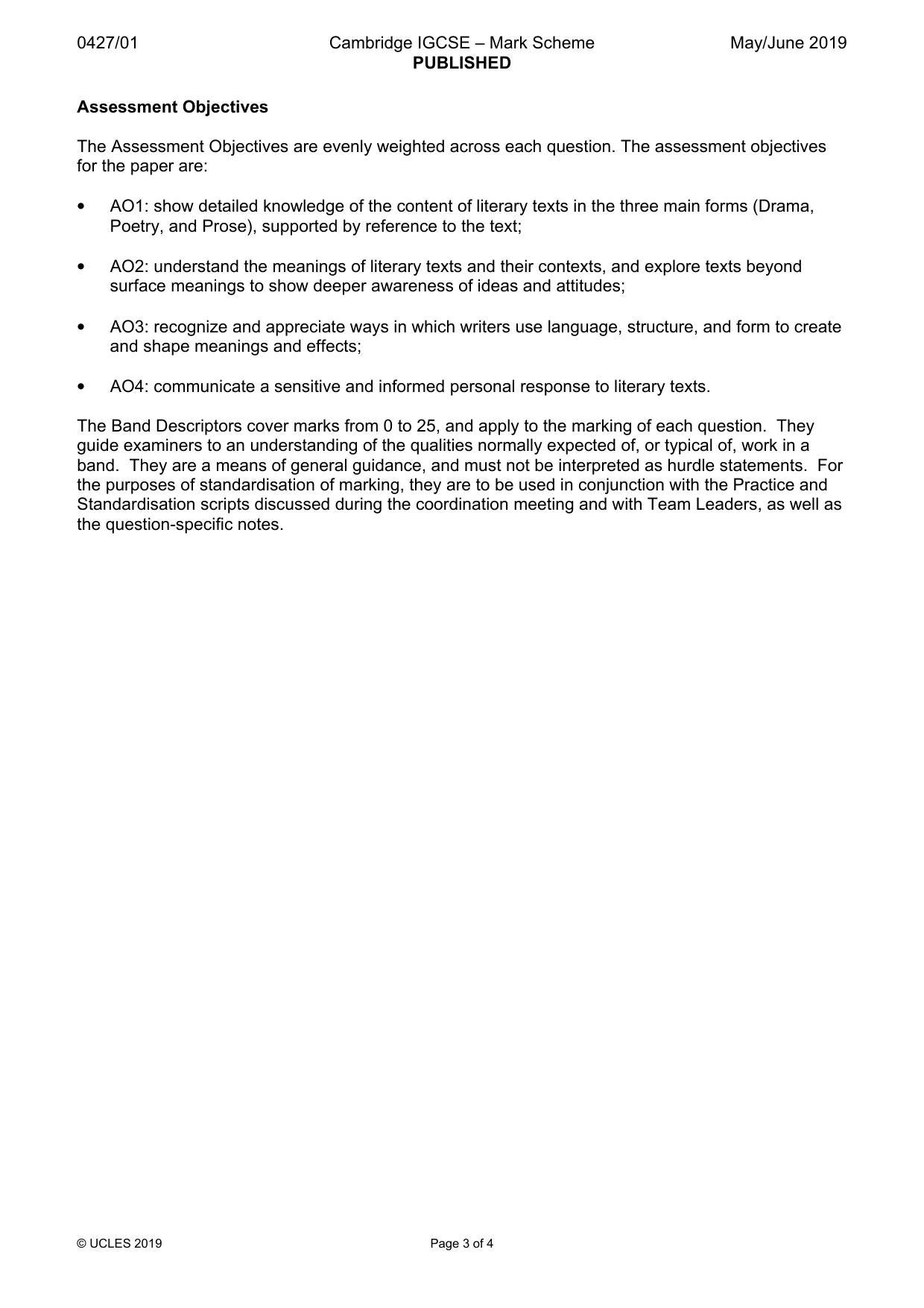 Mark scheme, page 3 of 4
