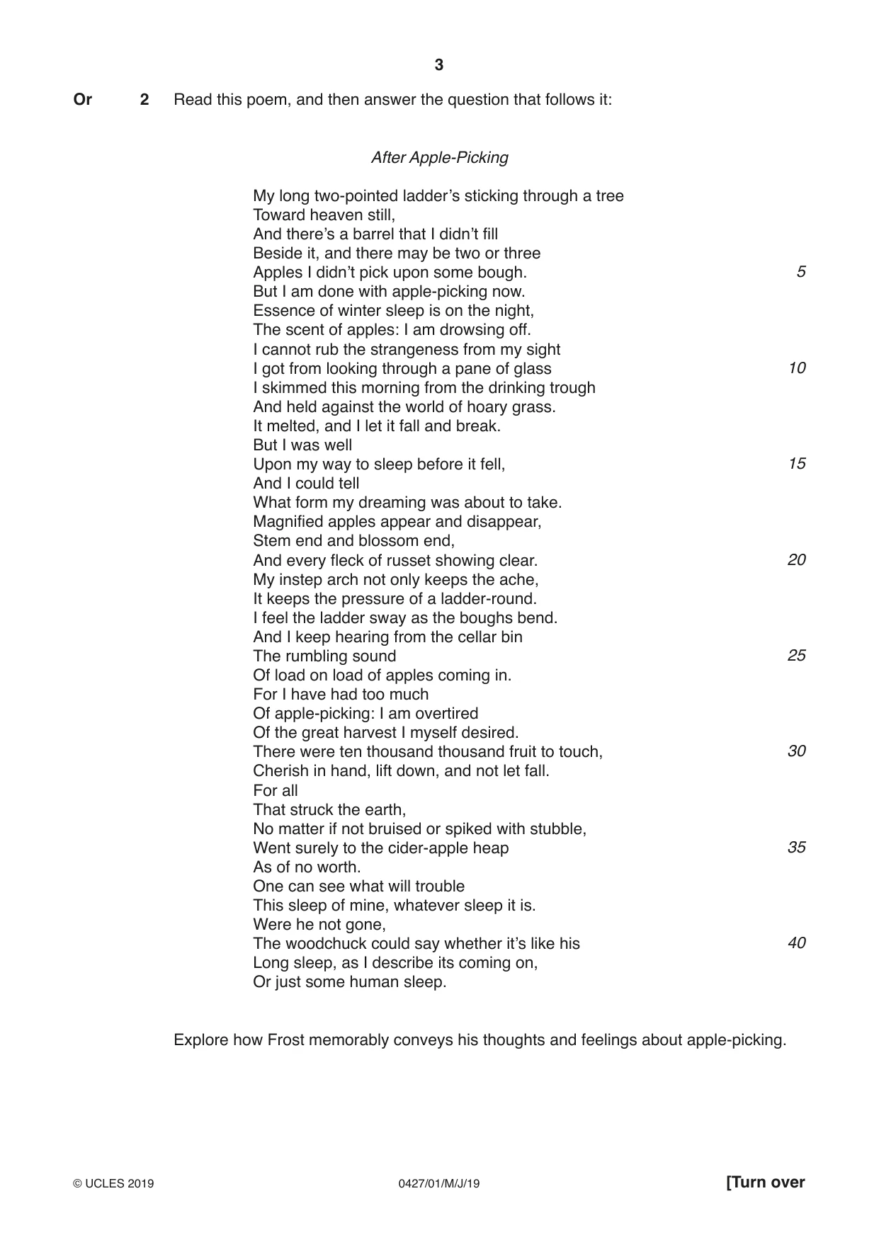 Cambridge IGCSE English - Literature (BES) 0427 2019 May/June Paper 1 · Variant 1 question paper, page 3 of 16