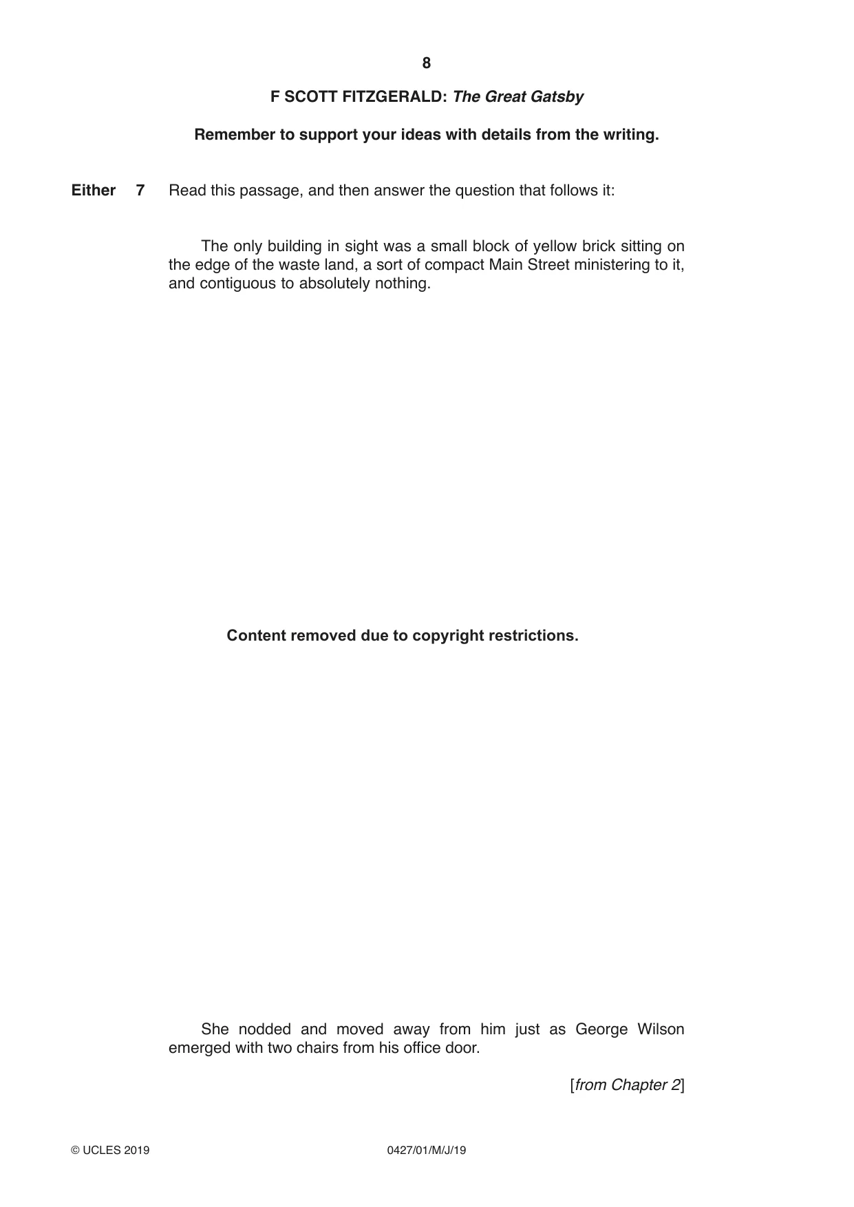 Cambridge IGCSE English - Literature (BES) 0427 2019 May/June Paper 1 · Variant 1 question paper, page 8 of 16