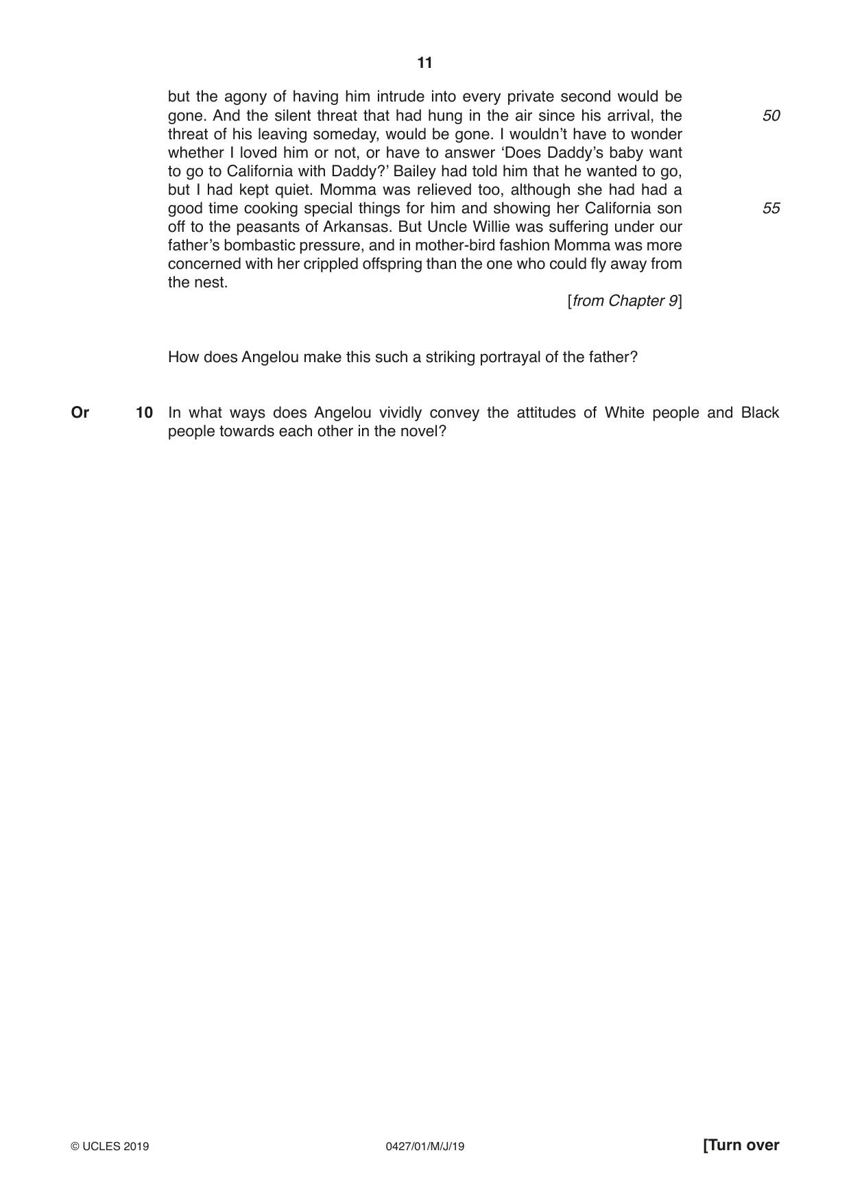 Cambridge IGCSE English - Literature (BES) 0427 2019 May/June Paper 1 · Variant 1 question paper, page 11 of 16