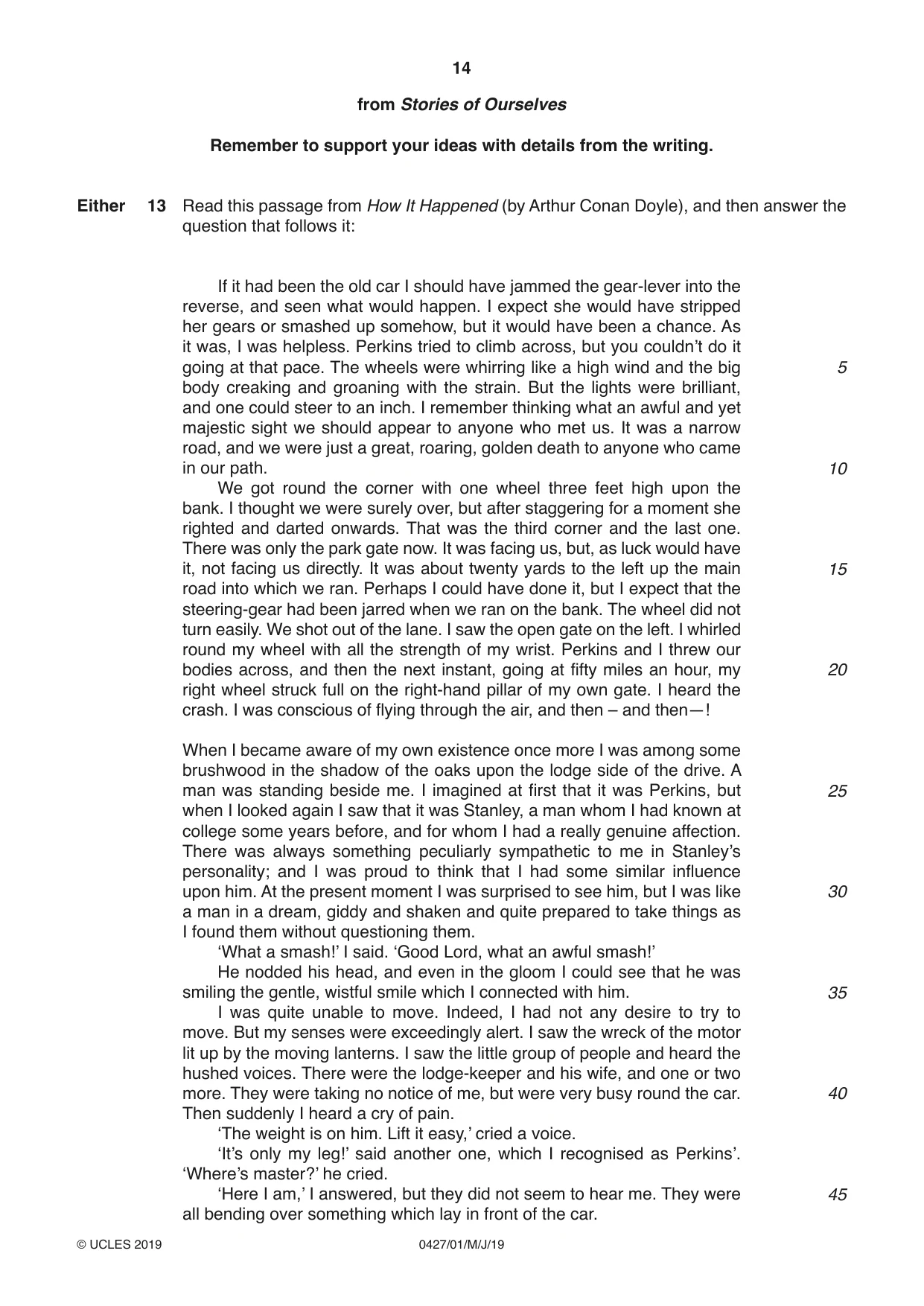 Cambridge IGCSE English - Literature (BES) 0427 2019 May/June Paper 1 · Variant 1 question paper, page 14 of 16