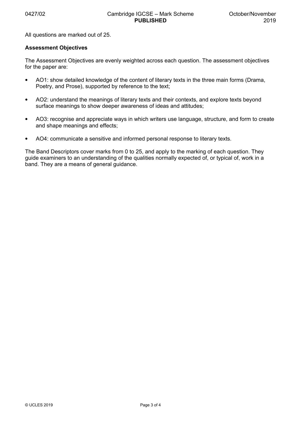 Mark scheme, page 3 of 4