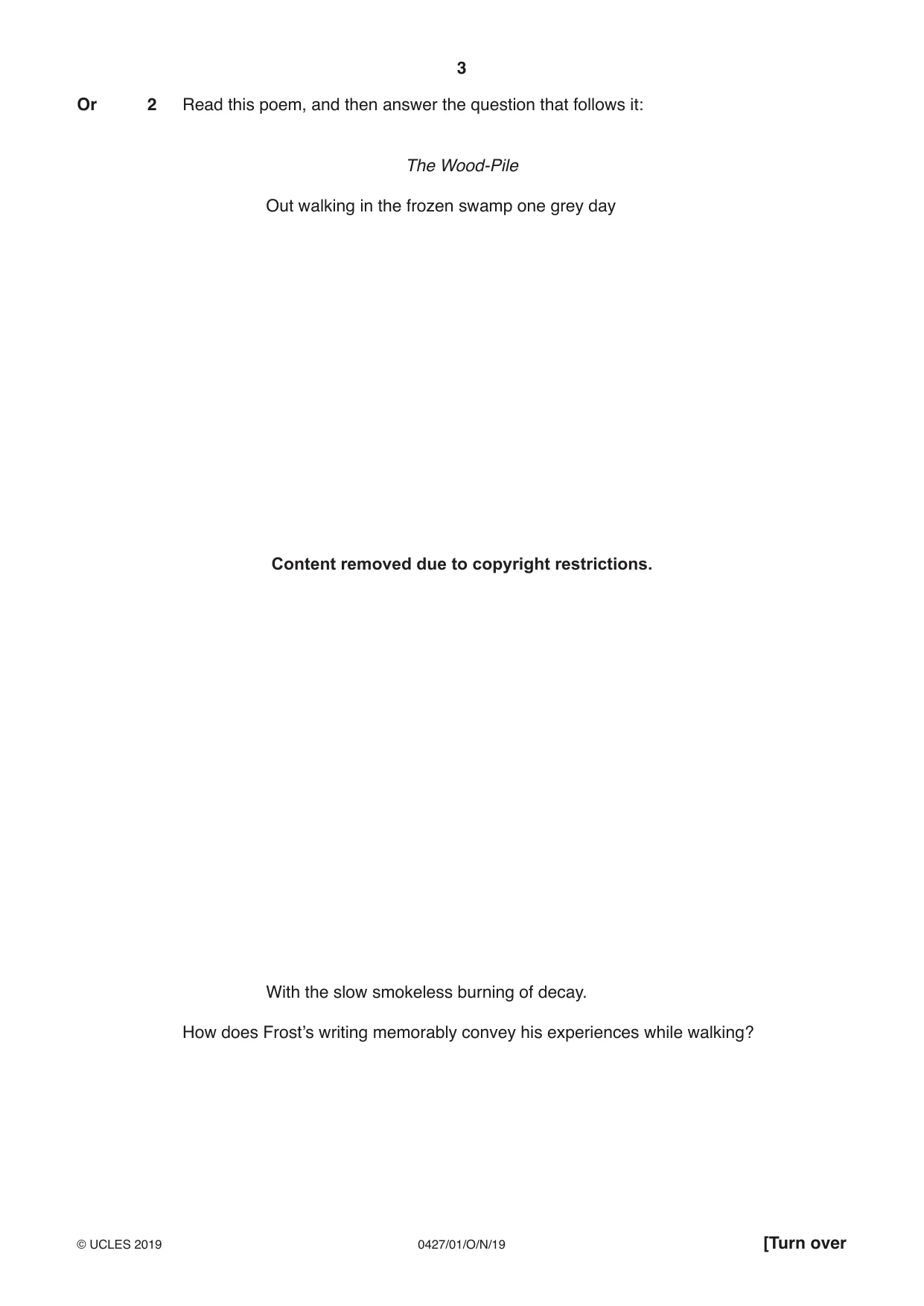 Cambridge IGCSE English - Literature (BES) 0427 2019 Oct/Nov Paper 1 · Variant 1 question paper, page 3 of 16