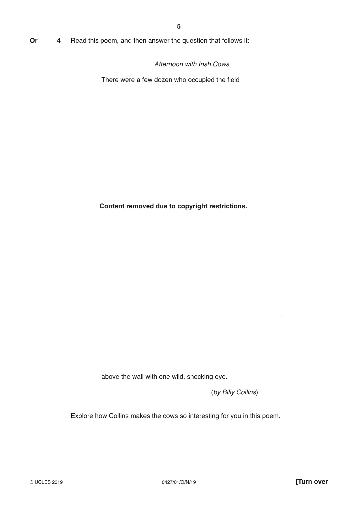 Cambridge IGCSE English - Literature (BES) 0427 2019 Oct/Nov Paper 1 · Variant 1 question paper, page 5 of 16