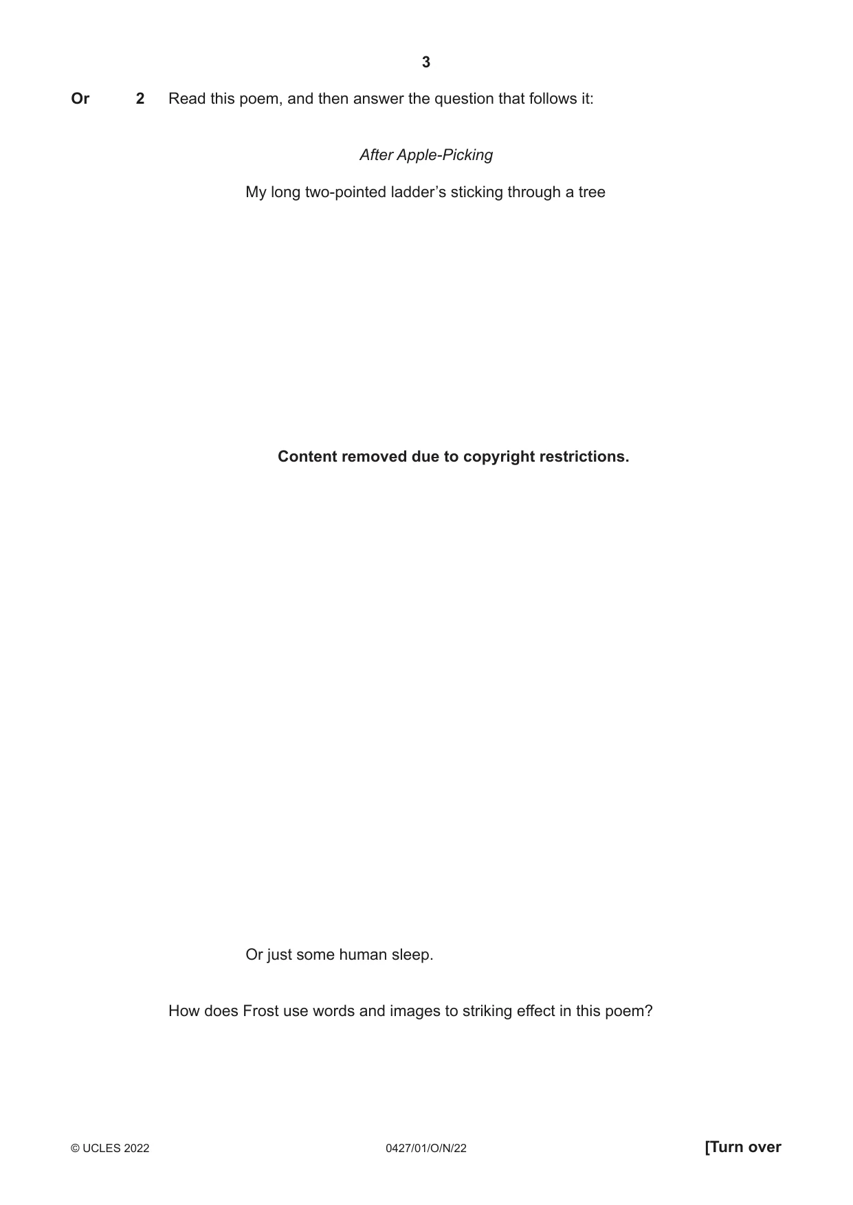 Cambridge IGCSE English - Literature (BES) 0427 2022 Oct/Nov Paper 1 · Variant 0 question paper, page 3 of 16