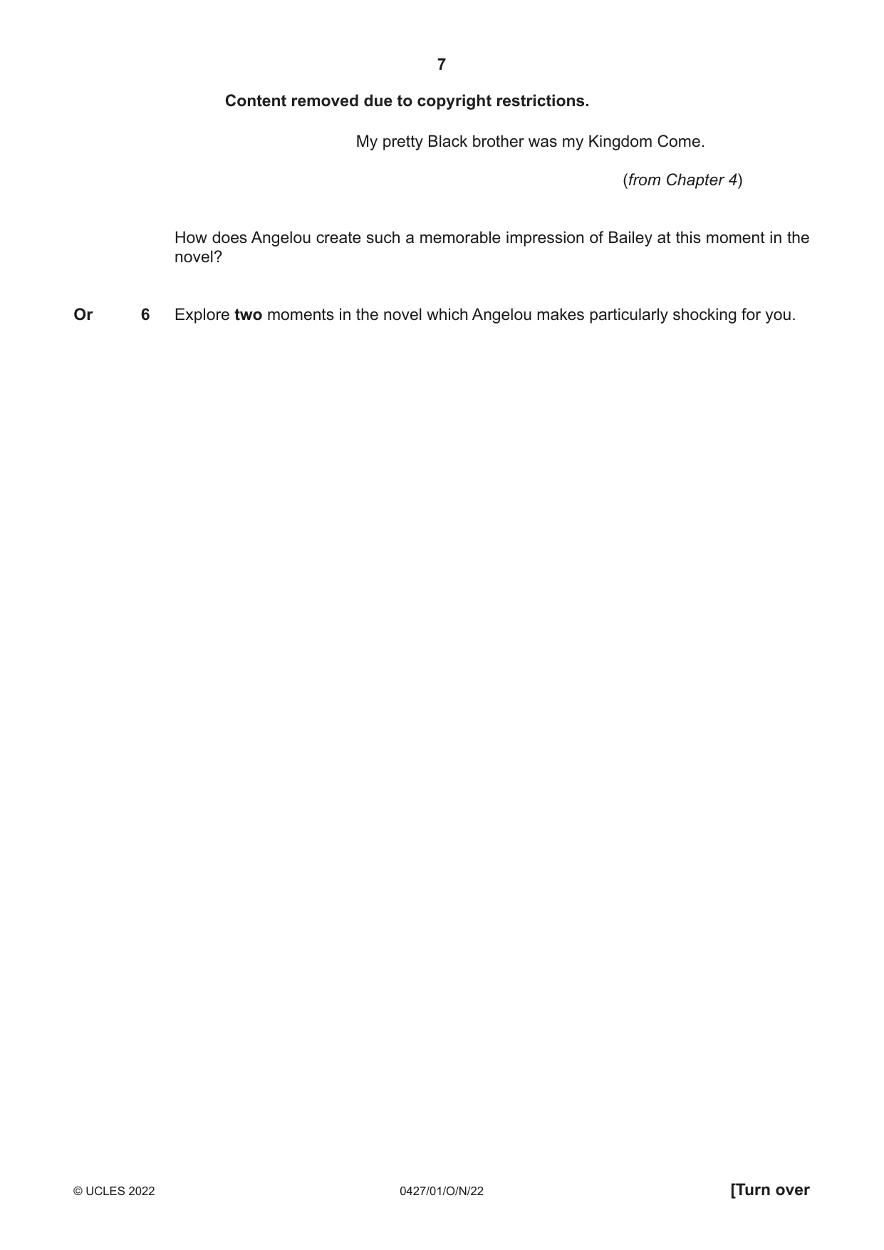 Cambridge IGCSE English - Literature (BES) 0427 2022 Oct/Nov Paper 1 · Variant 0 question paper, page 7 of 16