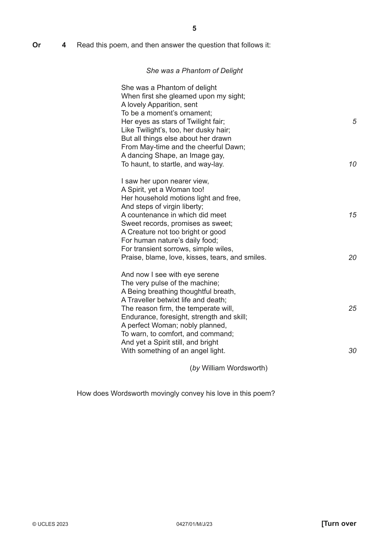 Cambridge IGCSE English - Literature (BES) 0427 2023 May/June Paper 1 · Variant 0 question paper, page 5 of 16