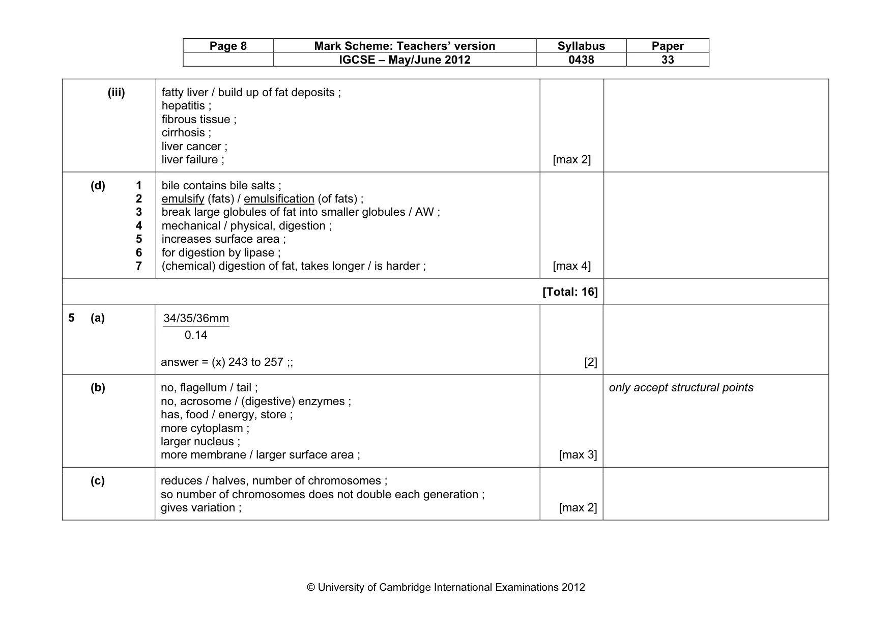 Mark scheme, page 8 of 10