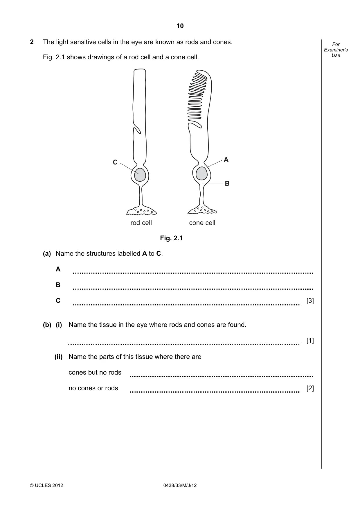 Cambridge IGCSE Biology (BES) 0438 2012 May/June Paper 3 · Variant 3 question paper, page 10 of 24
