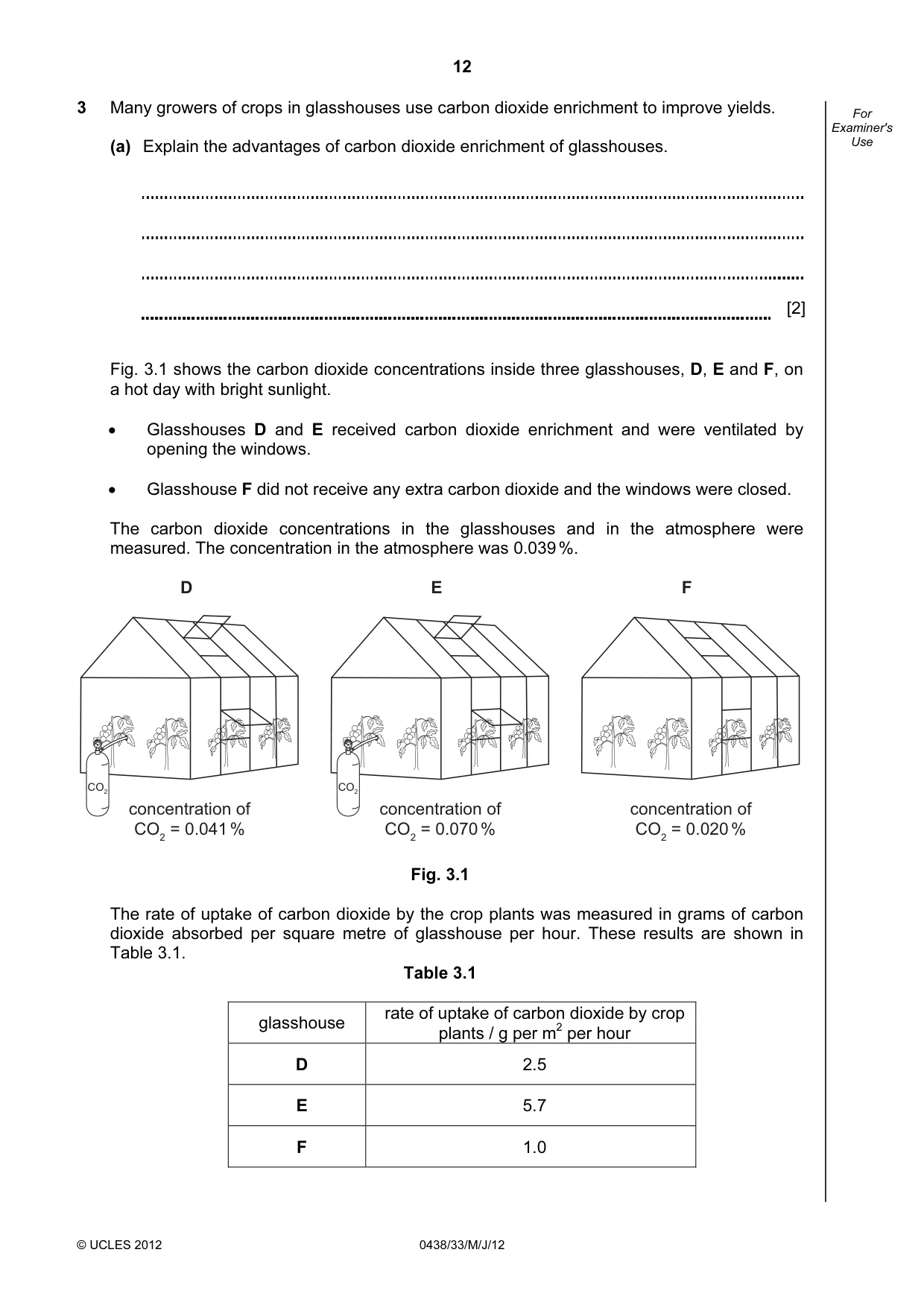 Cambridge IGCSE Biology (BES) 0438 2012 May/June Paper 3 · Variant 3 question paper, page 12 of 24