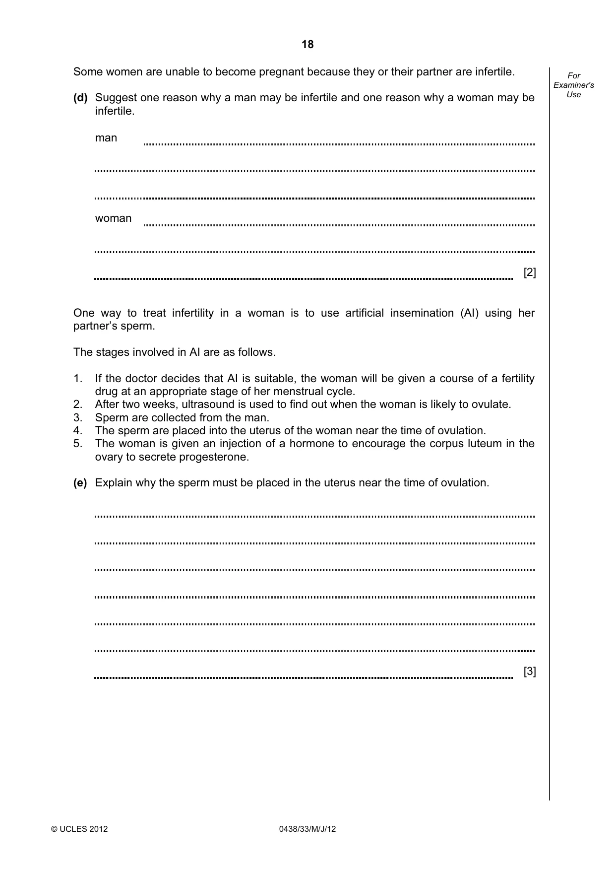 Cambridge IGCSE Biology (BES) 0438 2012 May/June Paper 3 · Variant 3 question paper, page 18 of 24