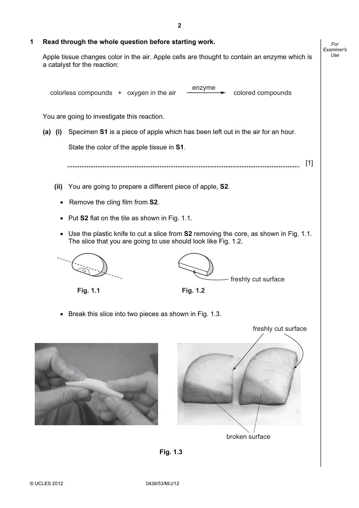 Cambridge IGCSE Biology (BES) 0438 2012 May/June Paper 5 · Variant 3 question paper, page 2 of 12