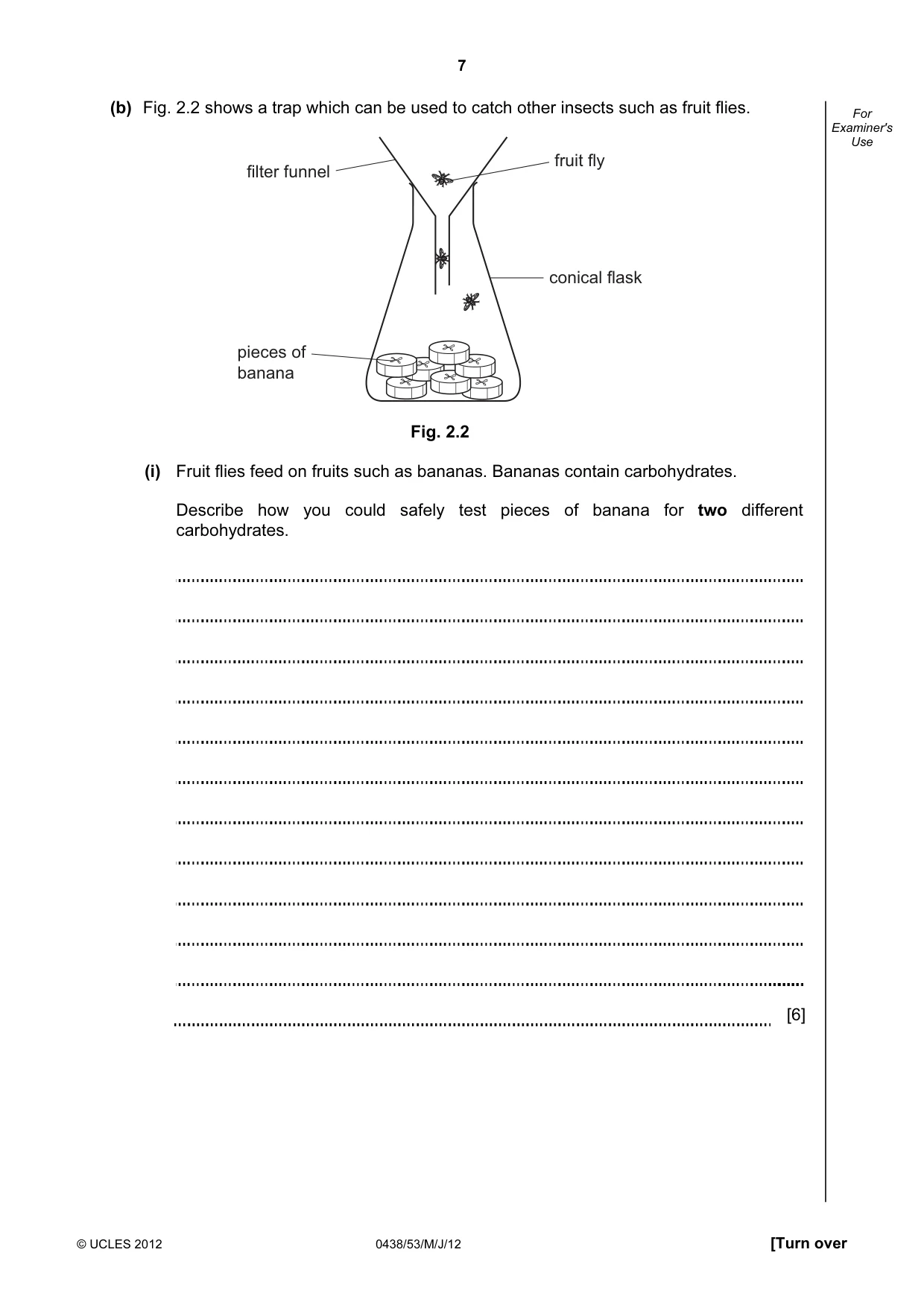 Cambridge IGCSE Biology (BES) 0438 2012 May/June Paper 5 · Variant 3 question paper, page 7 of 12