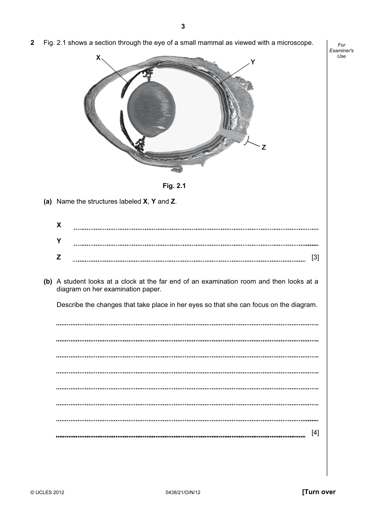 Cambridge IGCSE Biology (BES) 0438 2012 Oct/Nov Paper 2 · Variant 1 question paper, page 3 of 20
