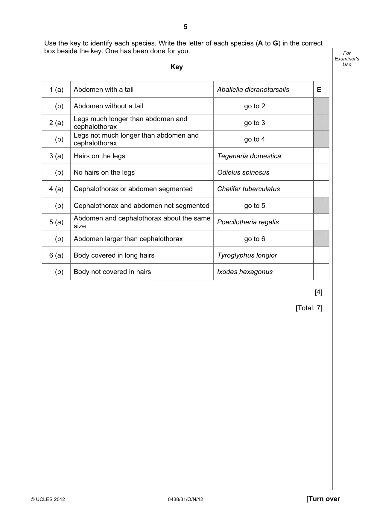 Cambridge IGCSE Biology (BES) 0438 2012 Oct/Nov Paper 3 · Variant 1 question paper, page 5 of 24