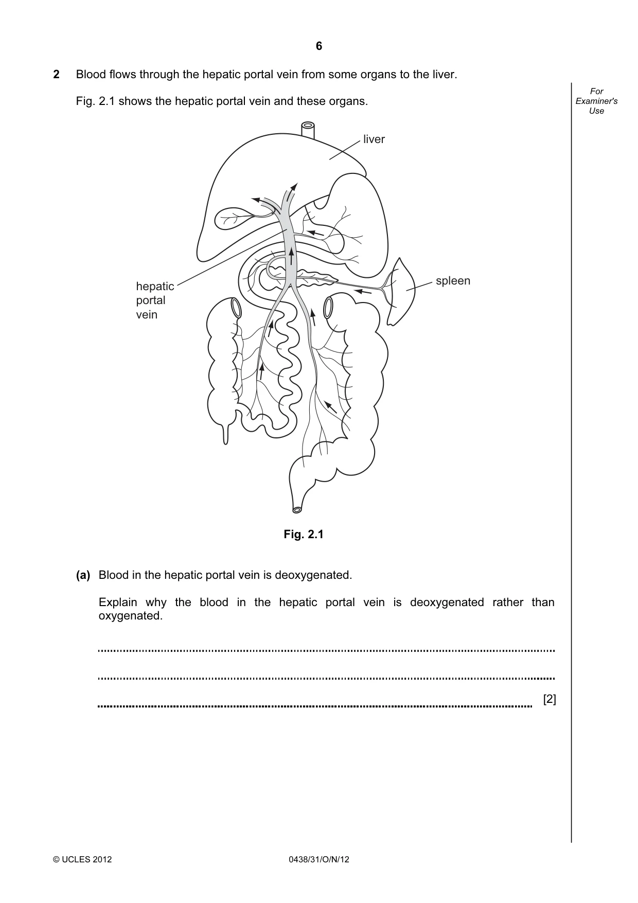 Cambridge IGCSE Biology (BES) 0438 2012 Oct/Nov Paper 3 · Variant 1 question paper, page 6 of 24