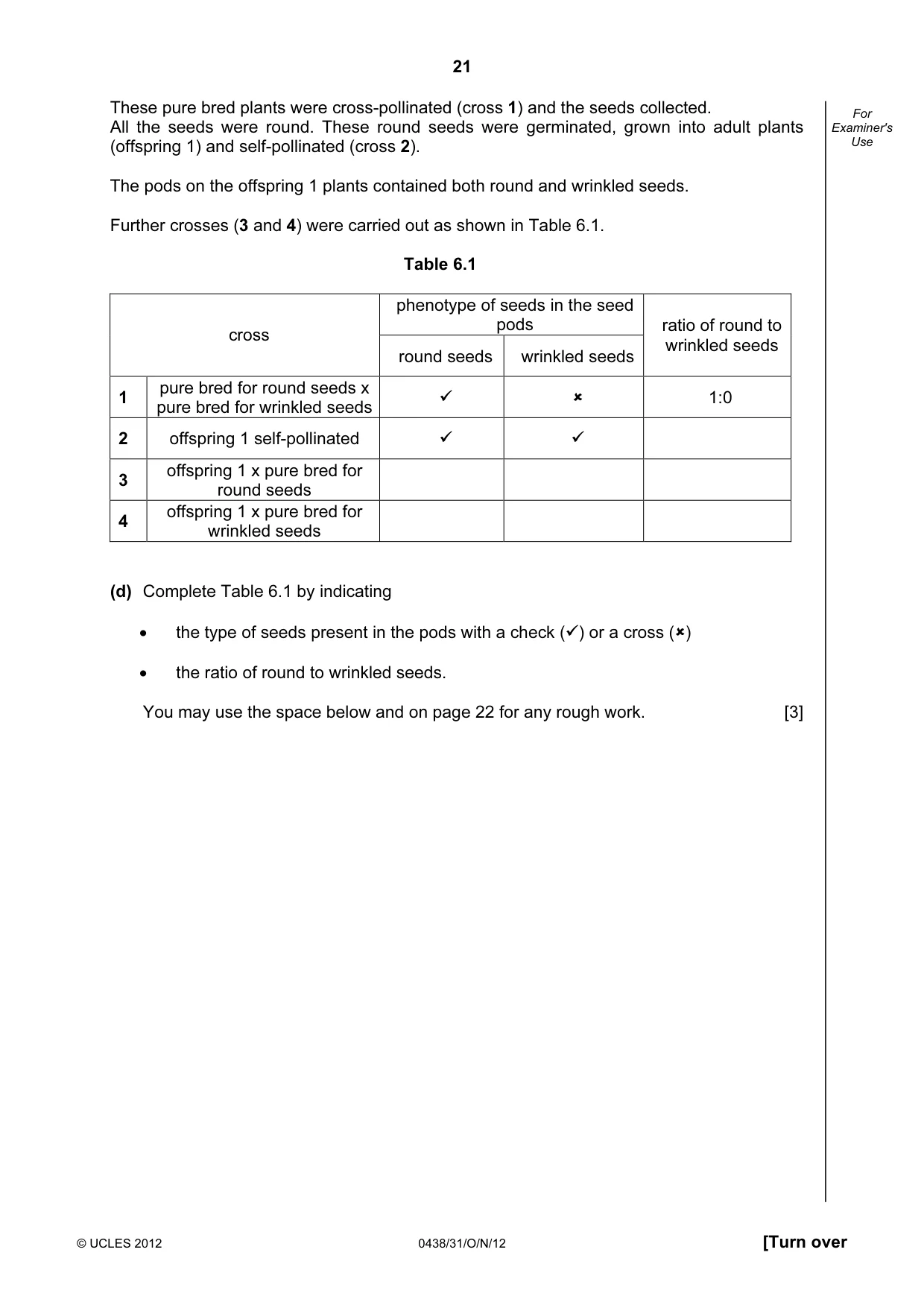 Cambridge IGCSE Biology (BES) 0438 2012 Oct/Nov Paper 3 · Variant 1 question paper, page 21 of 24